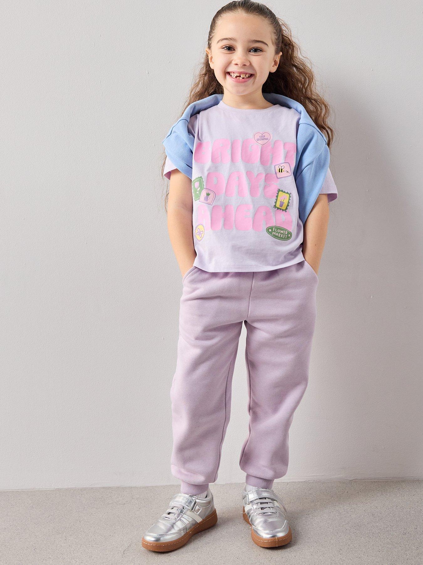 Image 3 of 6 of The Very Collection Girls Matching Set Single Jogger Lilac