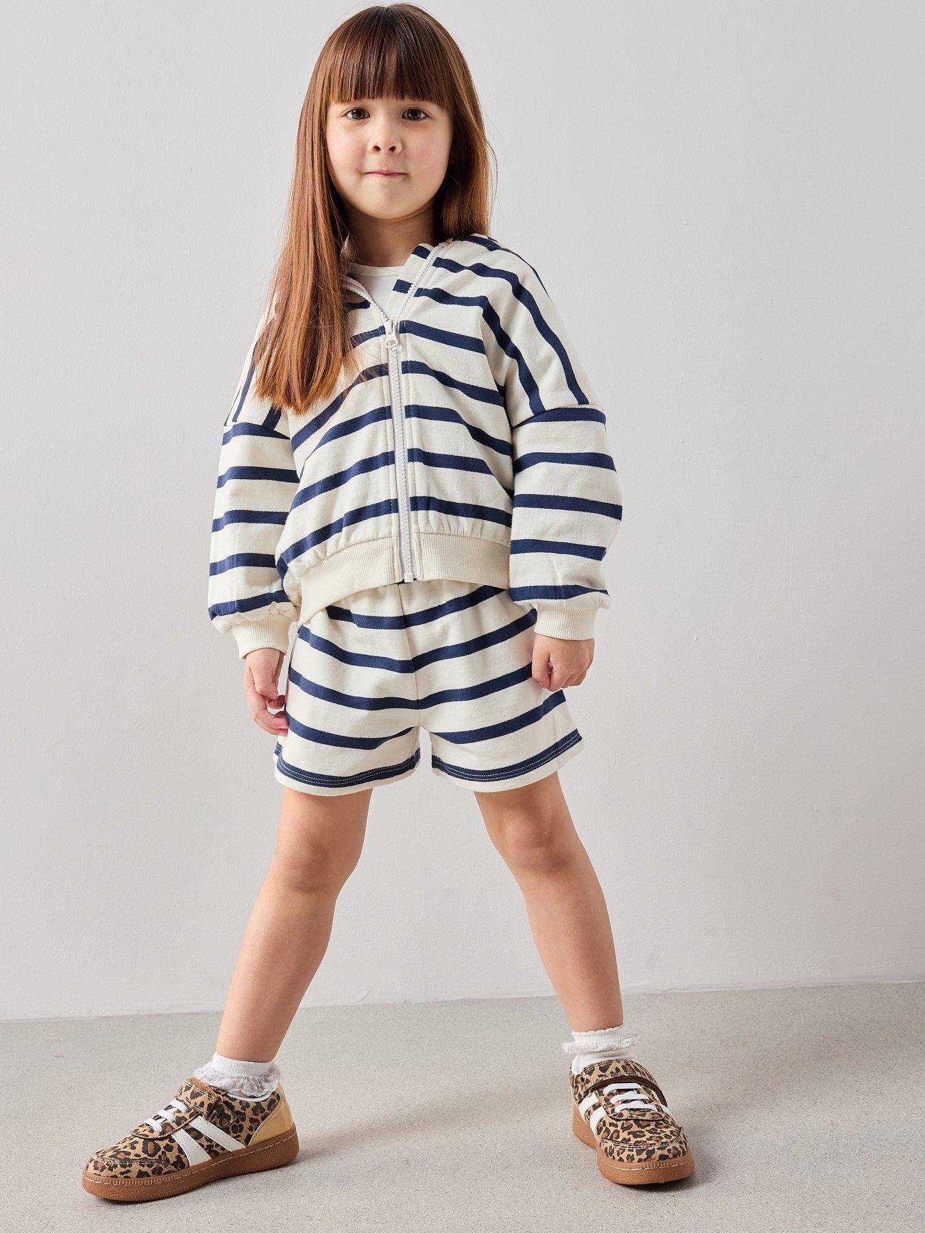 Image 5 of 6 of The Very Collection Girls Matching Set Stripe Sweat Short