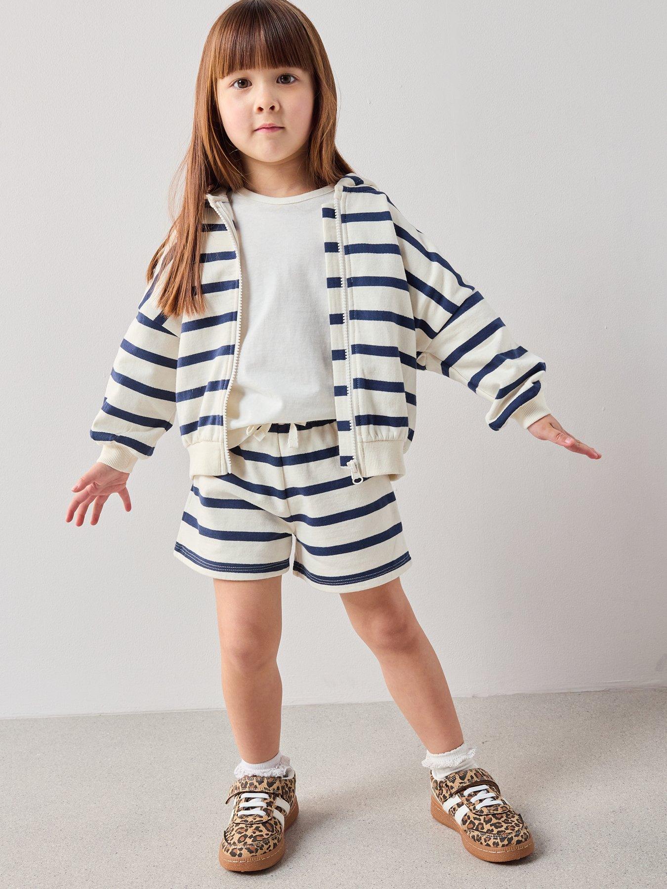 Image 6 of 6 of The Very Collection Girls Matching Set Stripe Sweat Short
