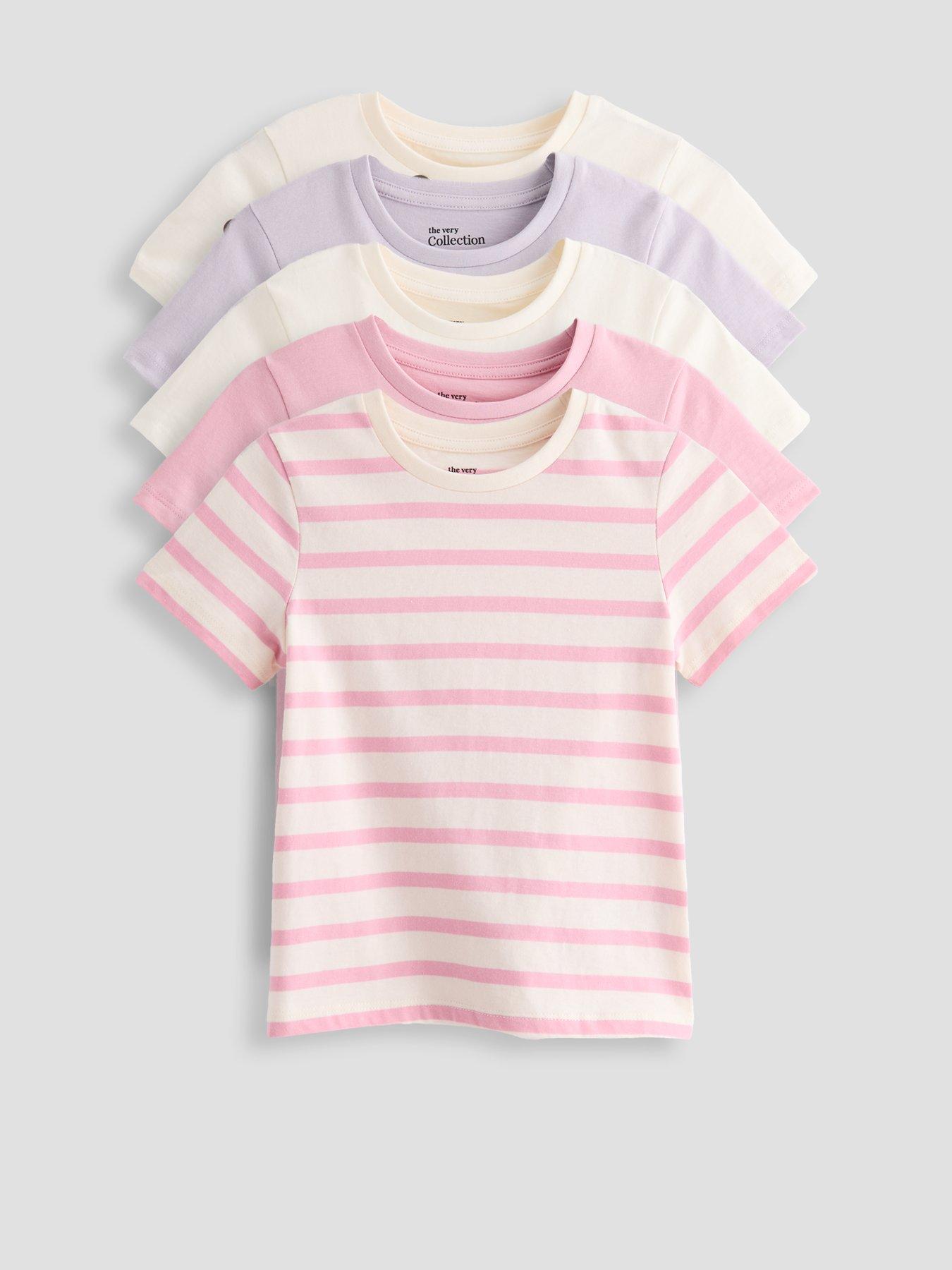 the-very-collection-girls-5-pack-short-sleeve-t-shirts-multi