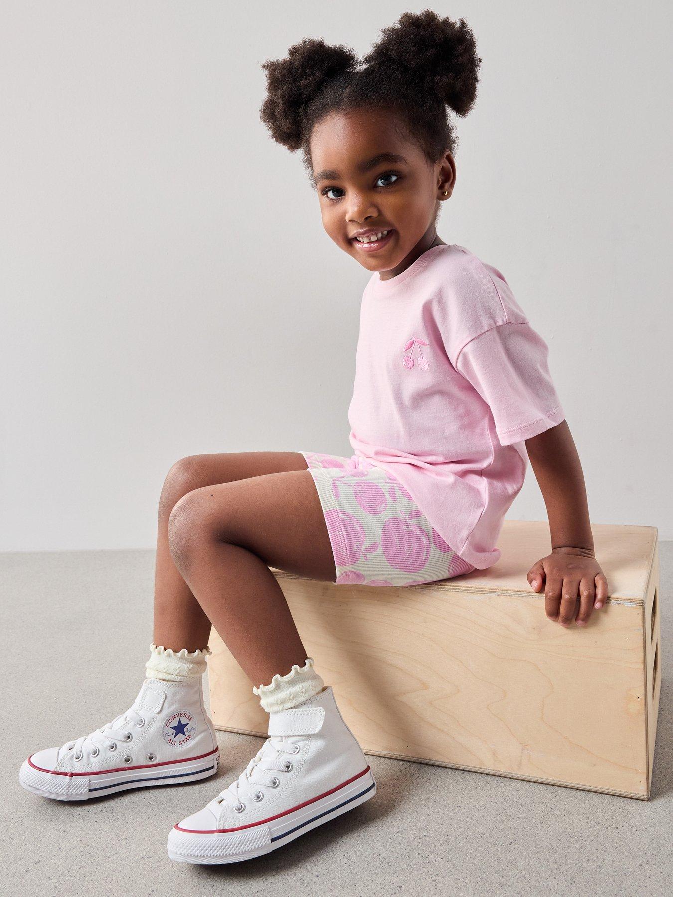 the-very-collection-girls-oversized-t-shirt-and-ribbed-cycle-short-set-pink
