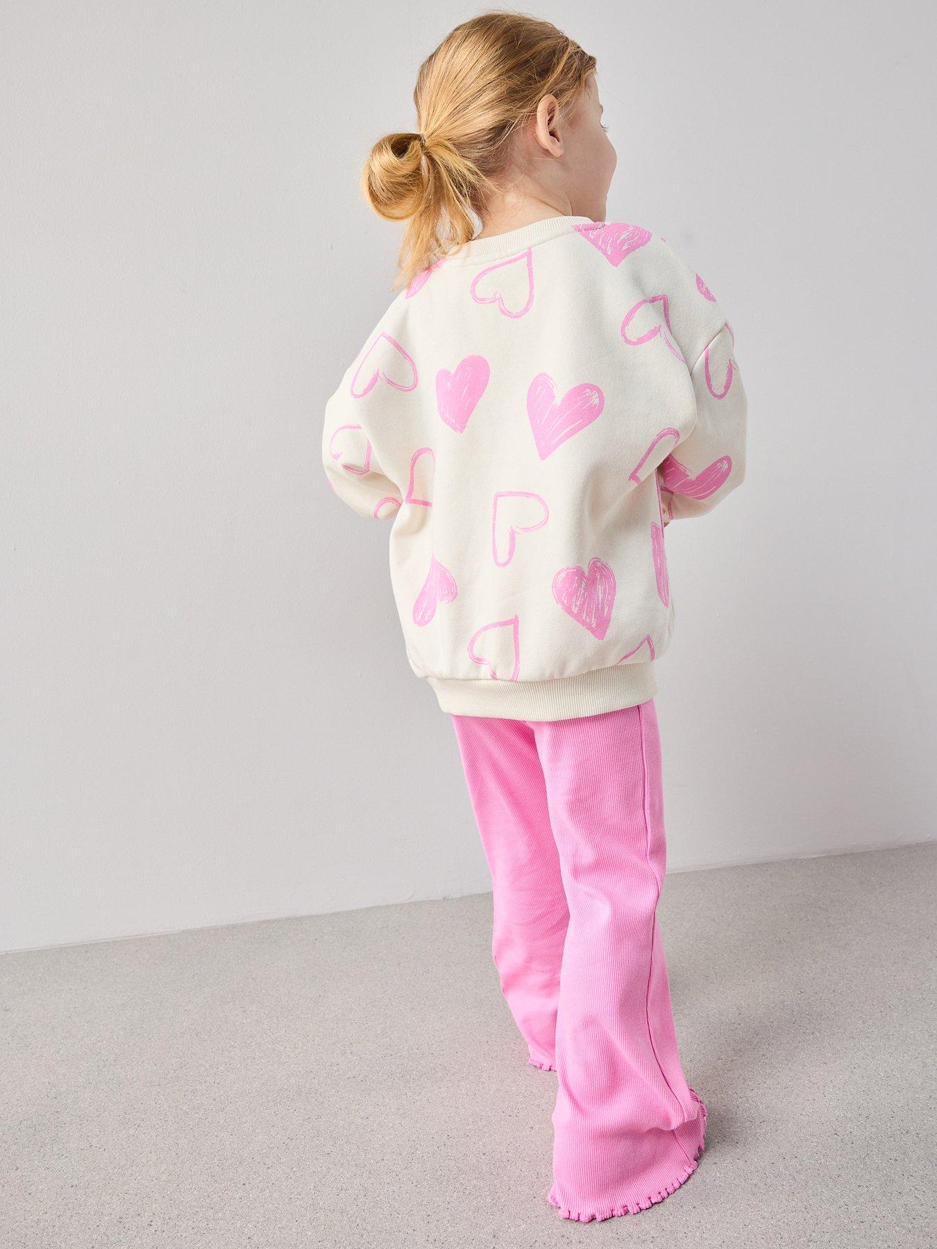 Image 2 of 6 of The Very Collection Girls Sweatshirt And Flare Legging Set - Pink