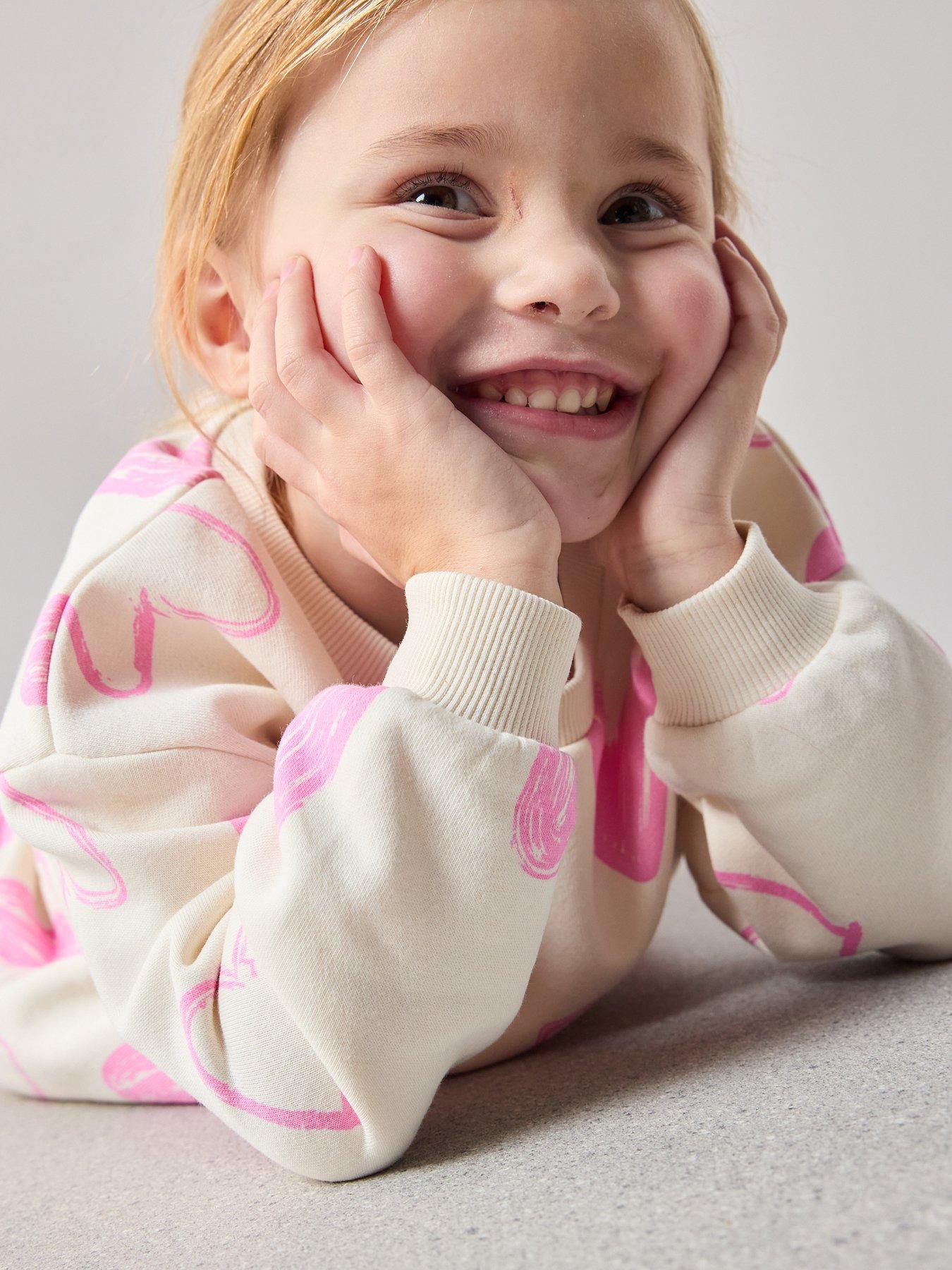 Image 4 of 6 of The Very Collection Girls Sweatshirt And Flare Legging Set - Pink