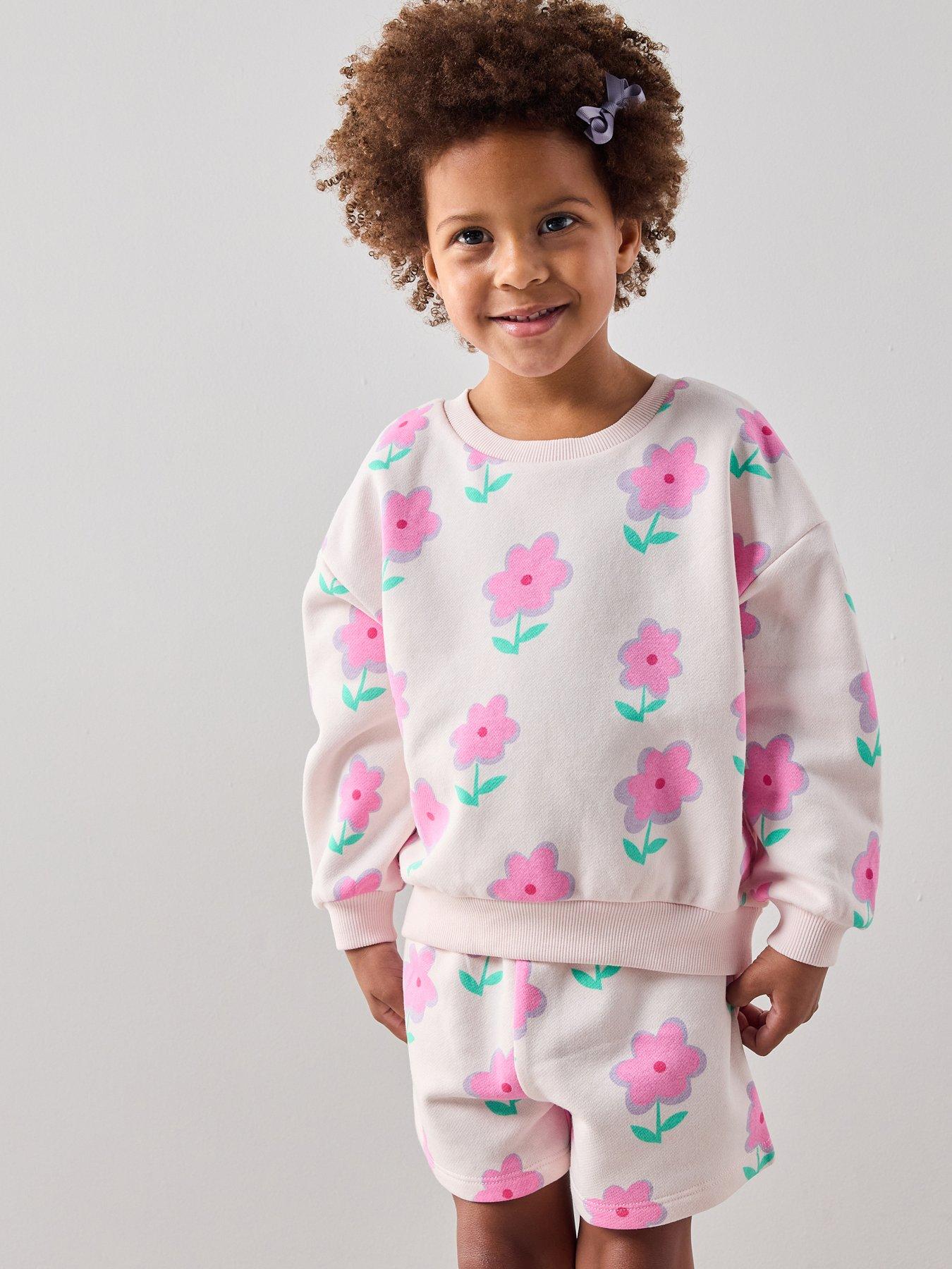 The Very Collection Girls Printed Sweat Short Outfit