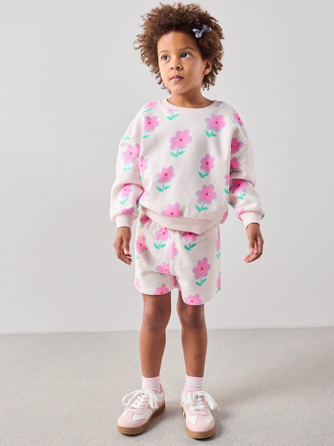 Image 3 of 6 of The Very Collection Girls Printed Sweat Short Outfit