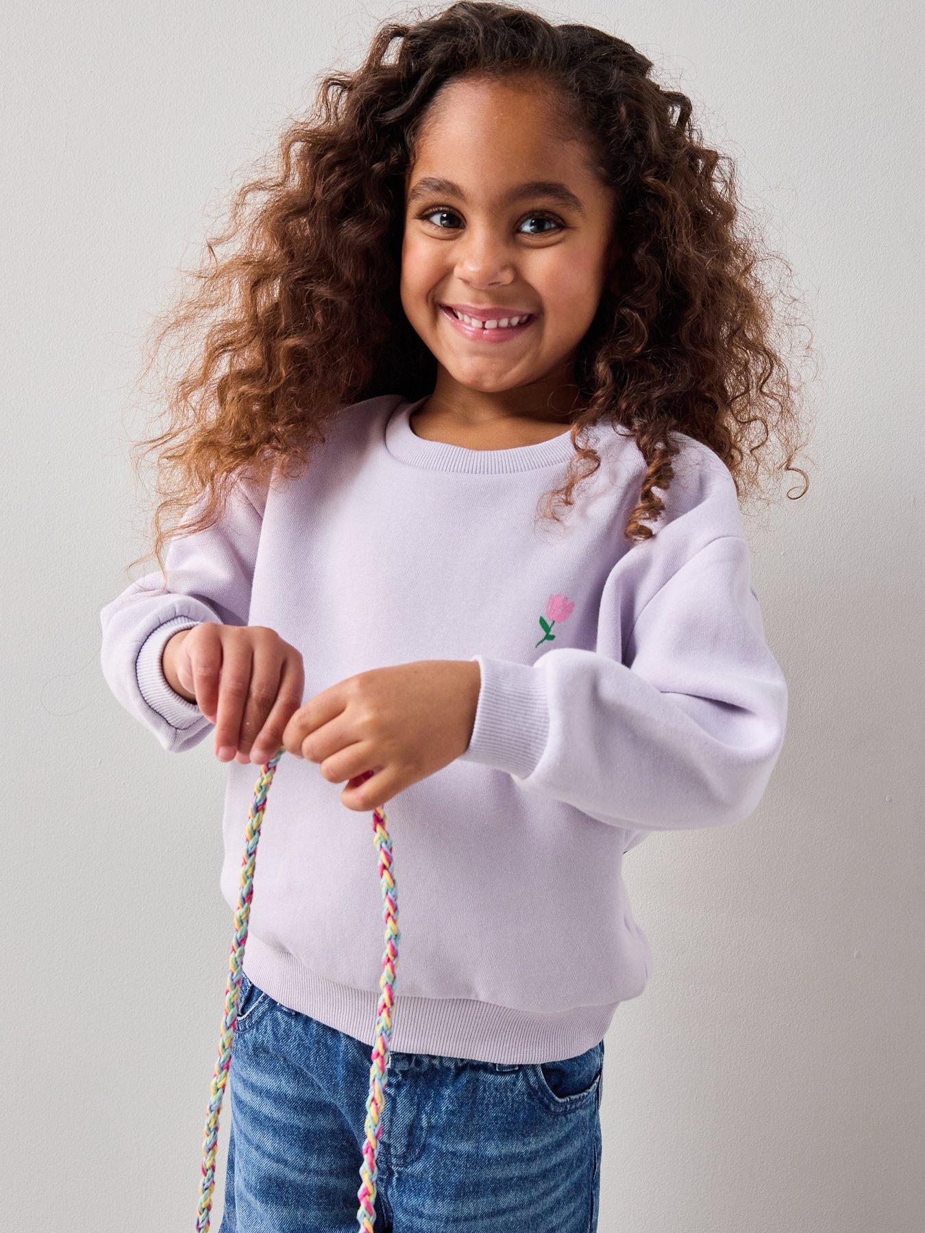 Image 5 of 6 of The Very Collection Girls Back Print Floral Sweat