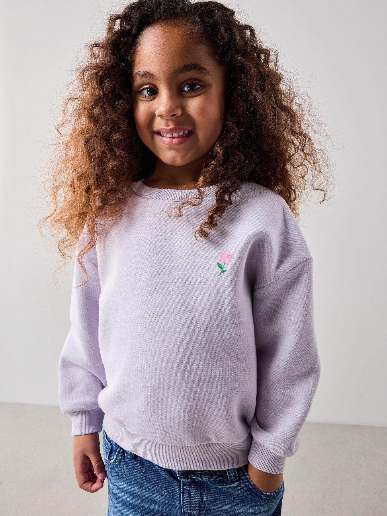 Image 6 of 6 of The Very Collection Girls Back Print Floral Sweat