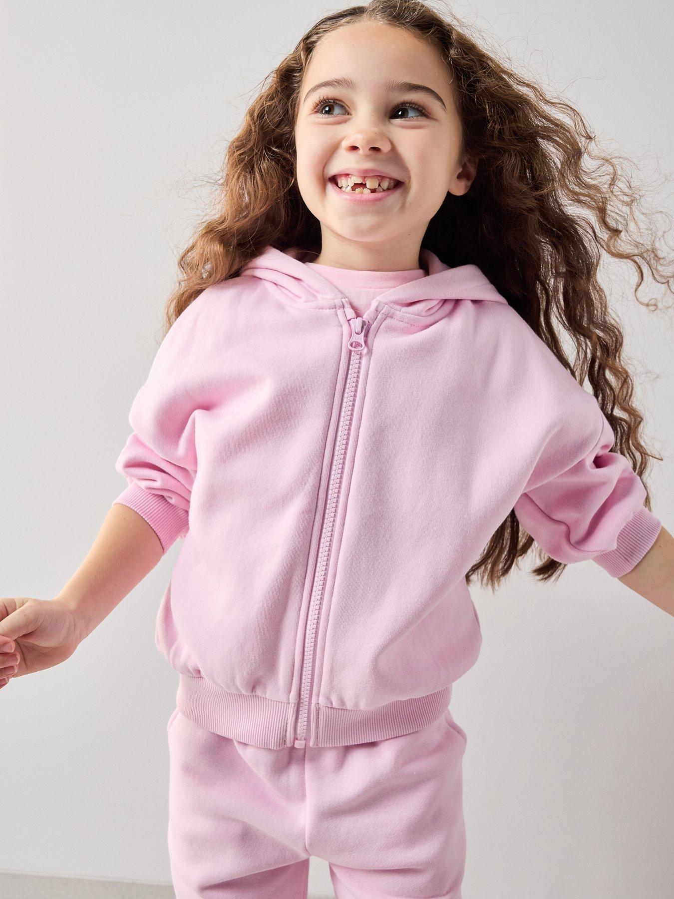 Image 1 of 7 of The Very Collection Girls Cotton Rich Zip Up Hoody Pink - (9-12months/6-7 Years)