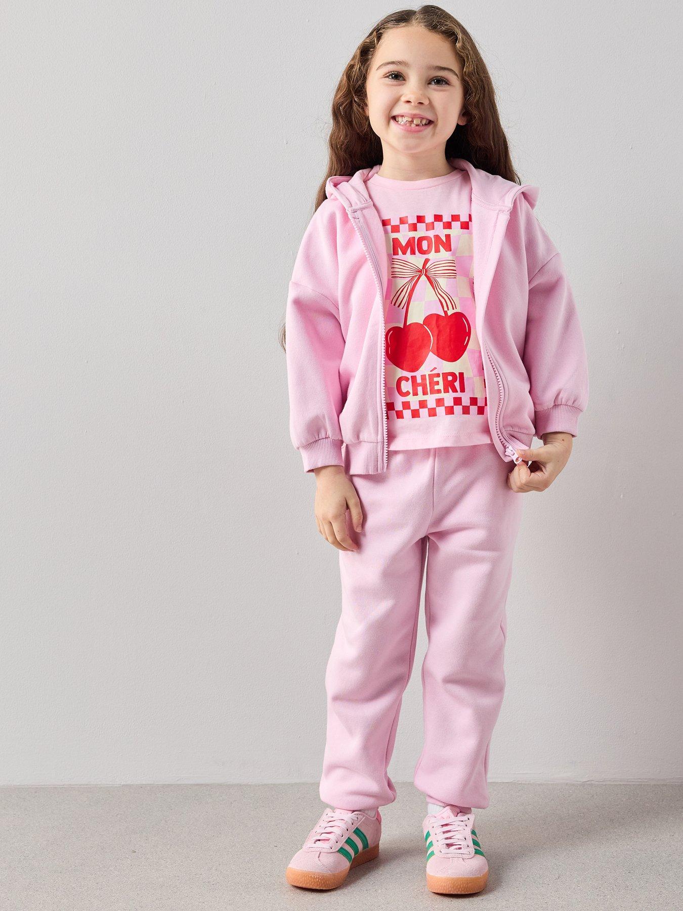 Image 3 of 7 of The Very Collection Girls Cotton Rich Zip Up Hoody Pink - (9-12months/6-7 Years)