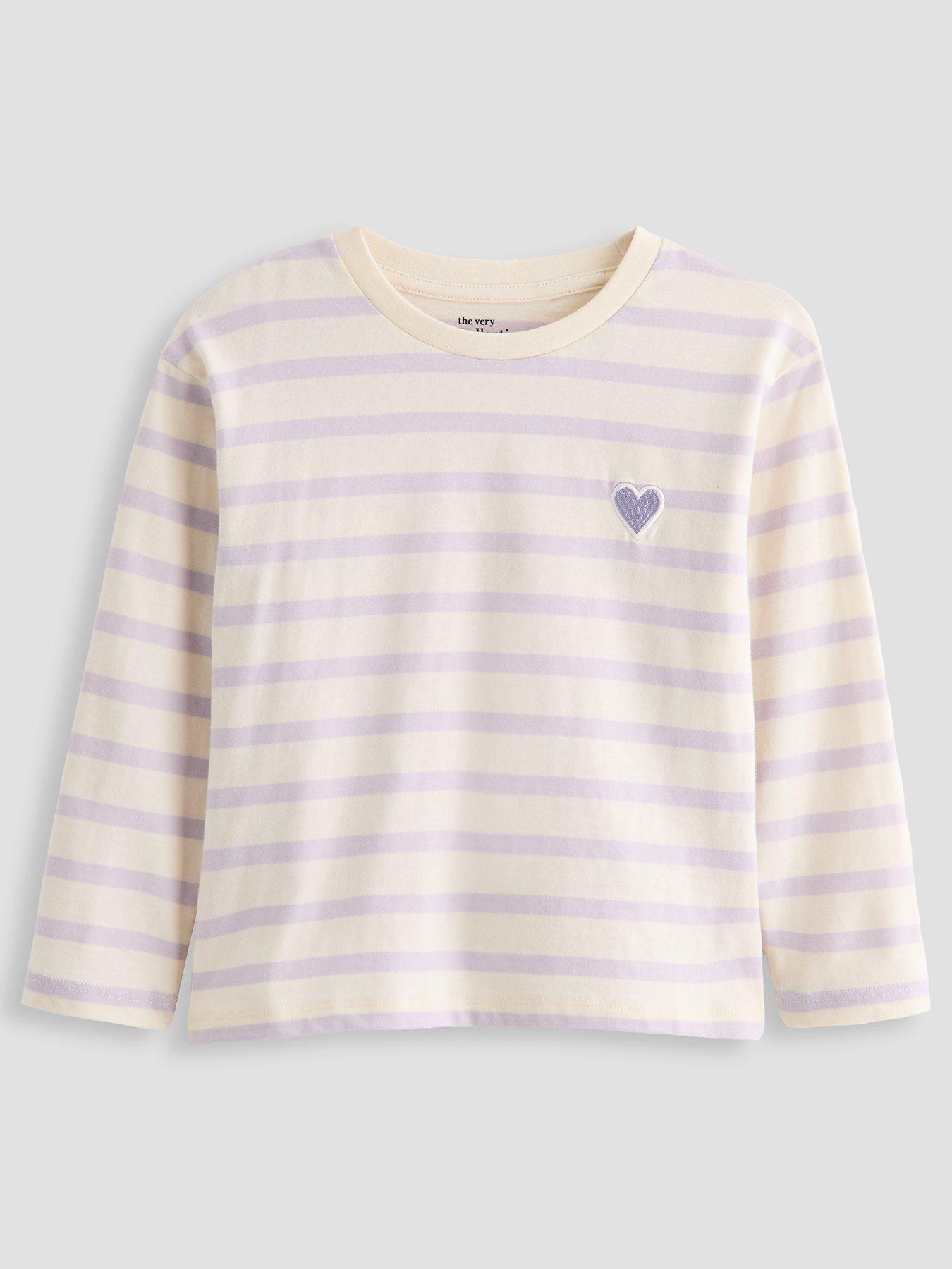 Image 3 of 3 of The Very Collection Girls 2 Pack Stripe Long Sleeve Tops - Print