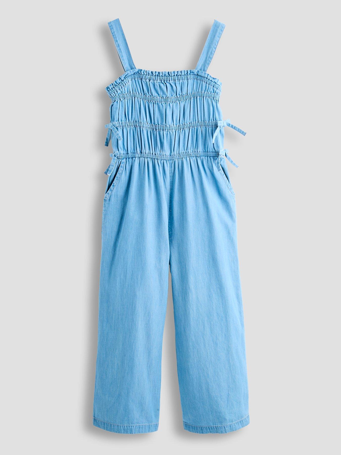 Image 1 of 4 of The Very Collection Girls Wide Leg Strappy Jumpsuit - Blue