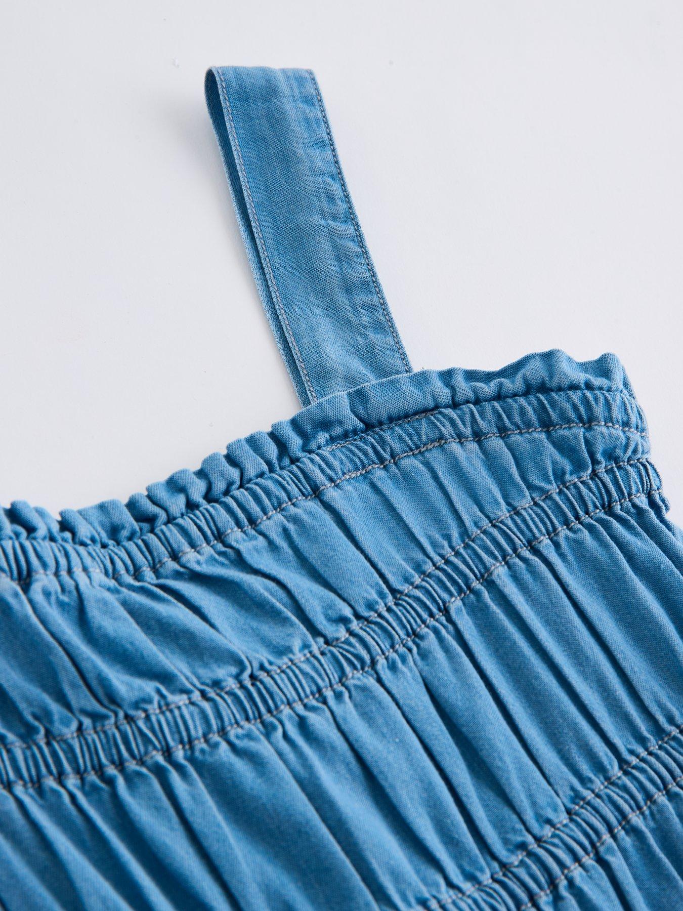 Image 3 of 4 of The Very Collection Girls Wide Leg Strappy Jumpsuit - Blue