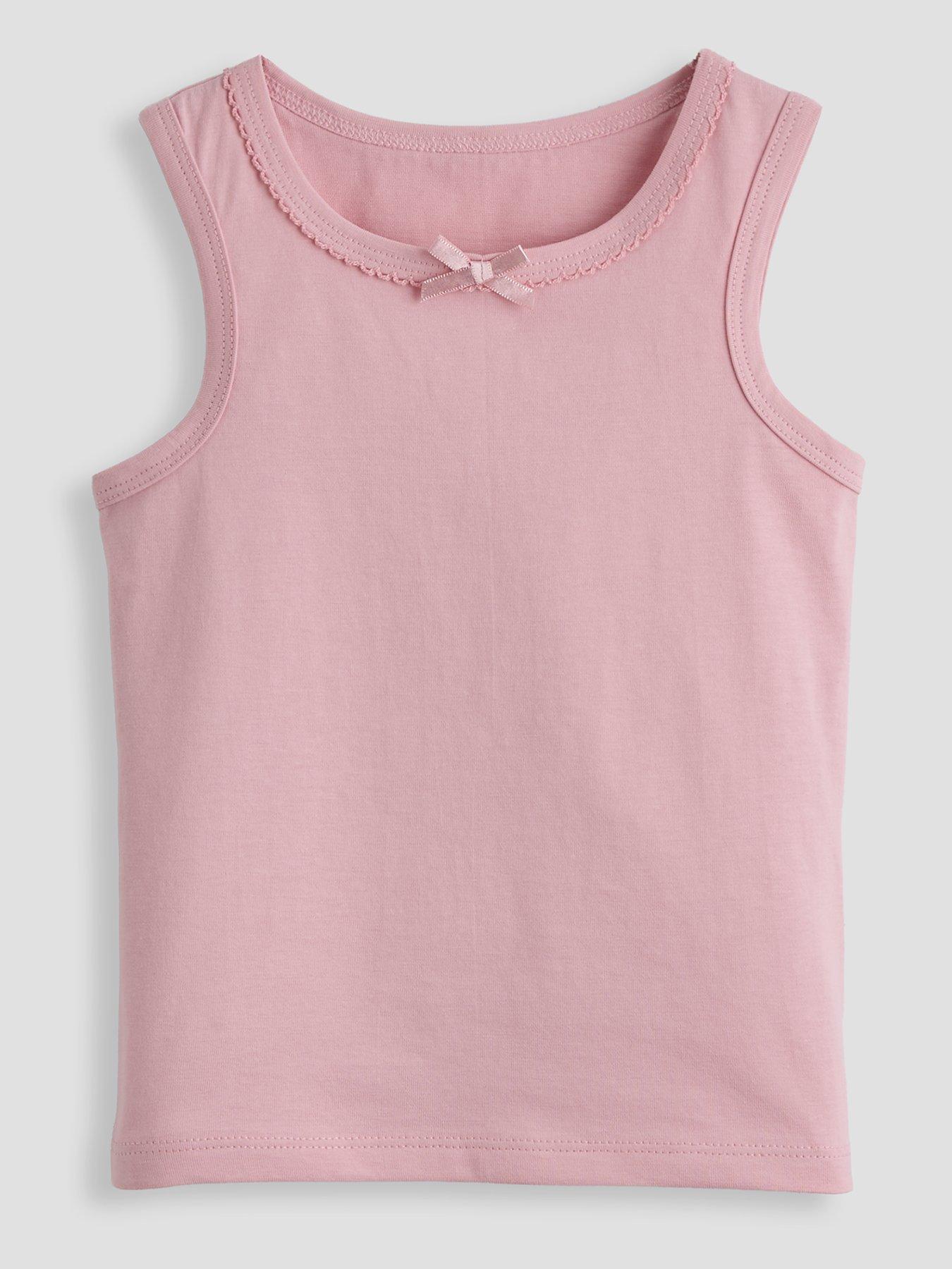 the-very-collection-girls-5-pack-plain-vests-with-front-bow-detail-multiback