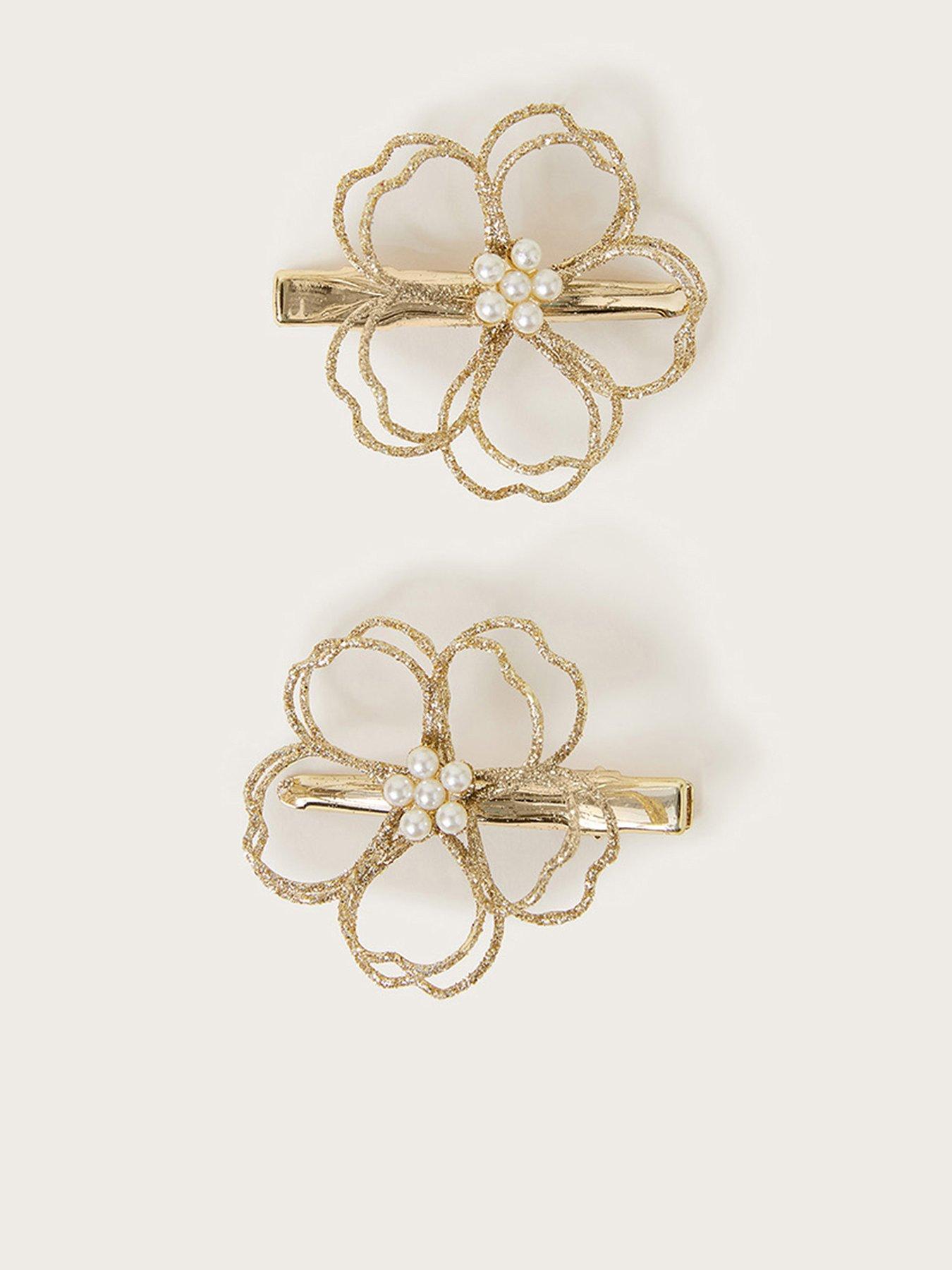 monsoon-girls-2-pack-wire-flower-clips-gold