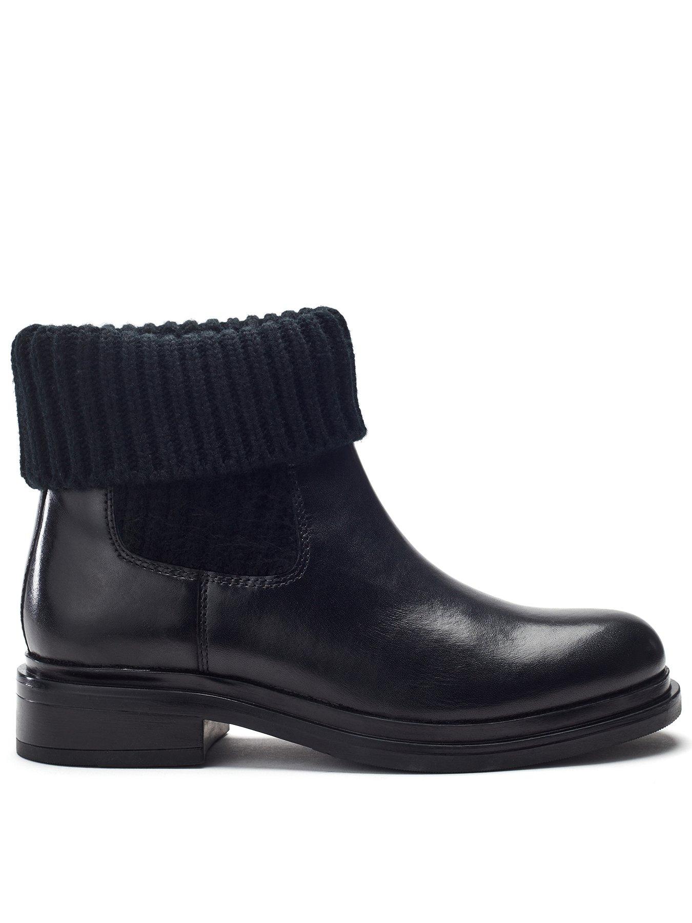 Moda In Pelle Ozarra Leather Sock Ankle Boot - Black