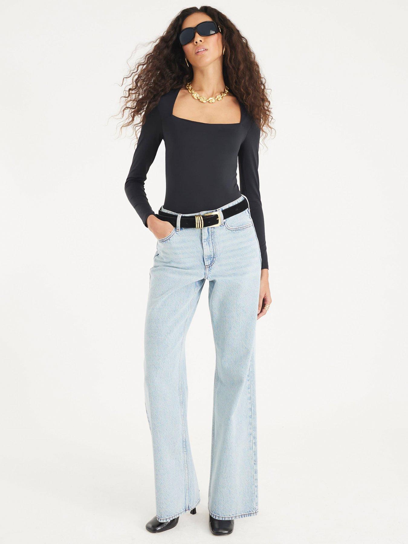 river-island-long-sleeve-square-neck-polyamide-body-blackback
