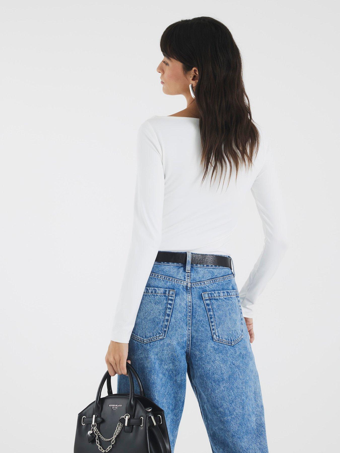 river-island-long-sleeve-polyamide-ruched-drape-top-whitestillFront