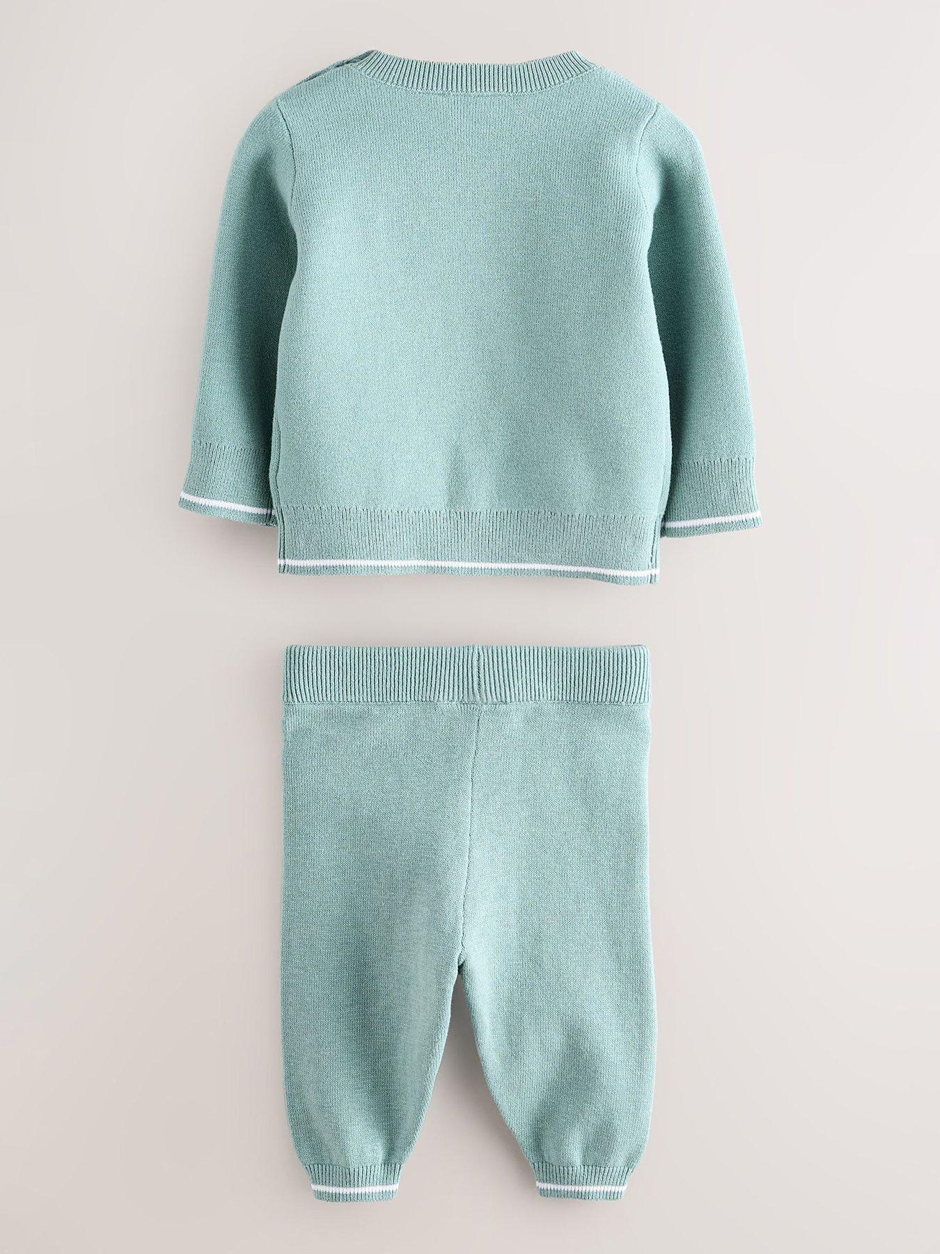 Image 2 of 6 of Ted Baker Baby Boys Knitted Top &amp; Jogger Set - Green