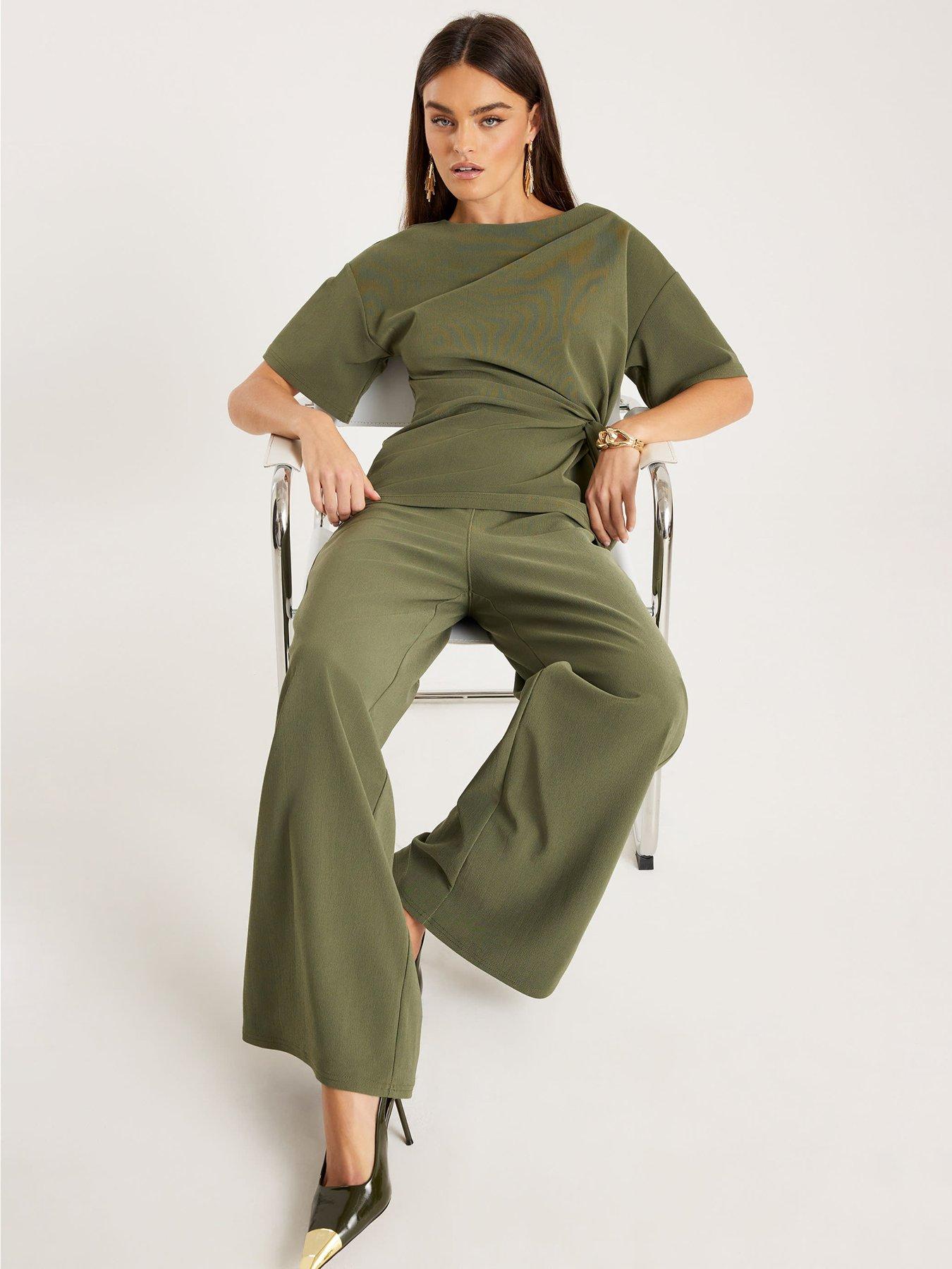 river-island-short-sleeve-twist-detail-top-khakiback