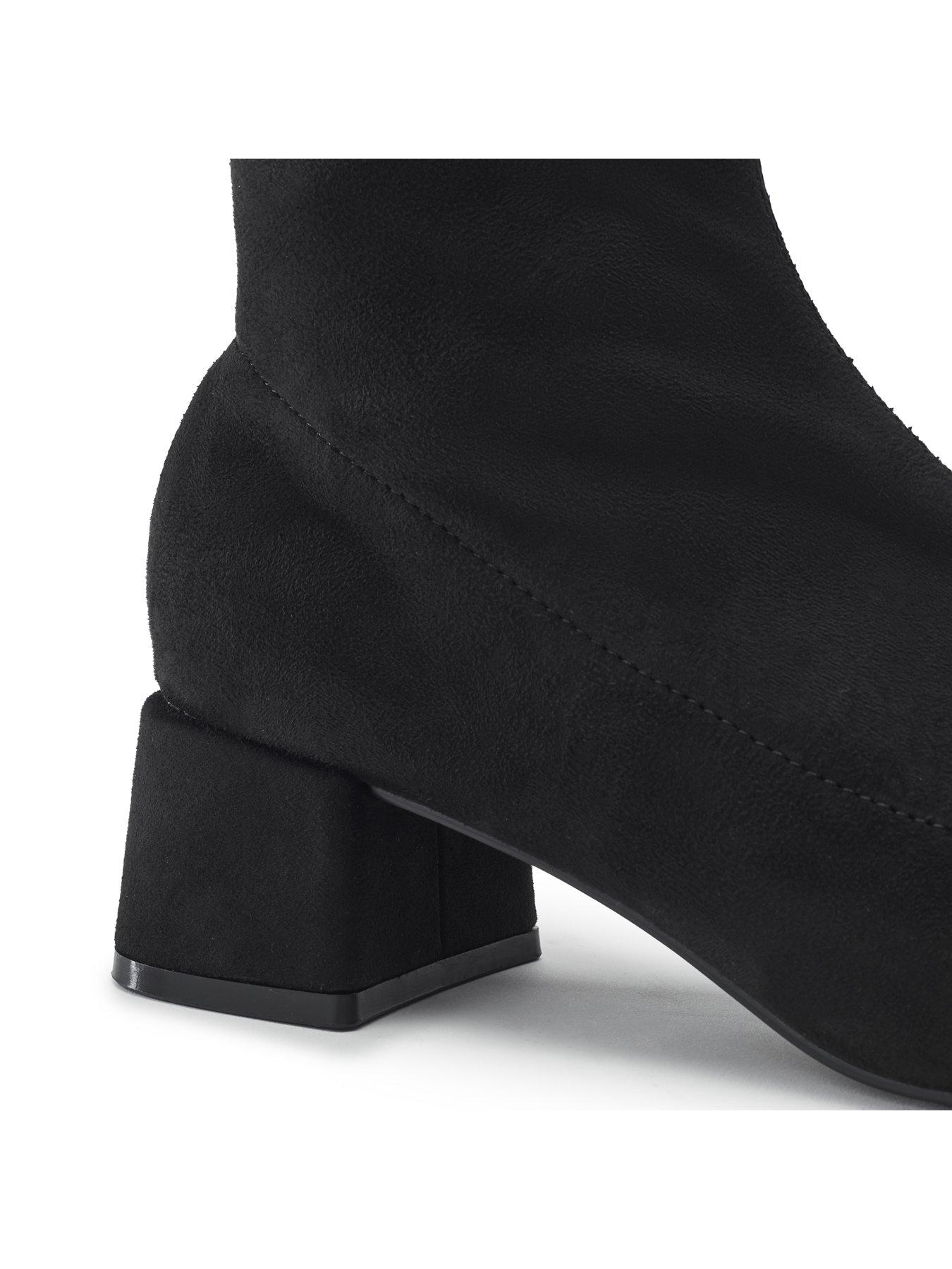 Image 3 of 4 of Moda In Pelle Stretch Low Heel Sock Boot- Black