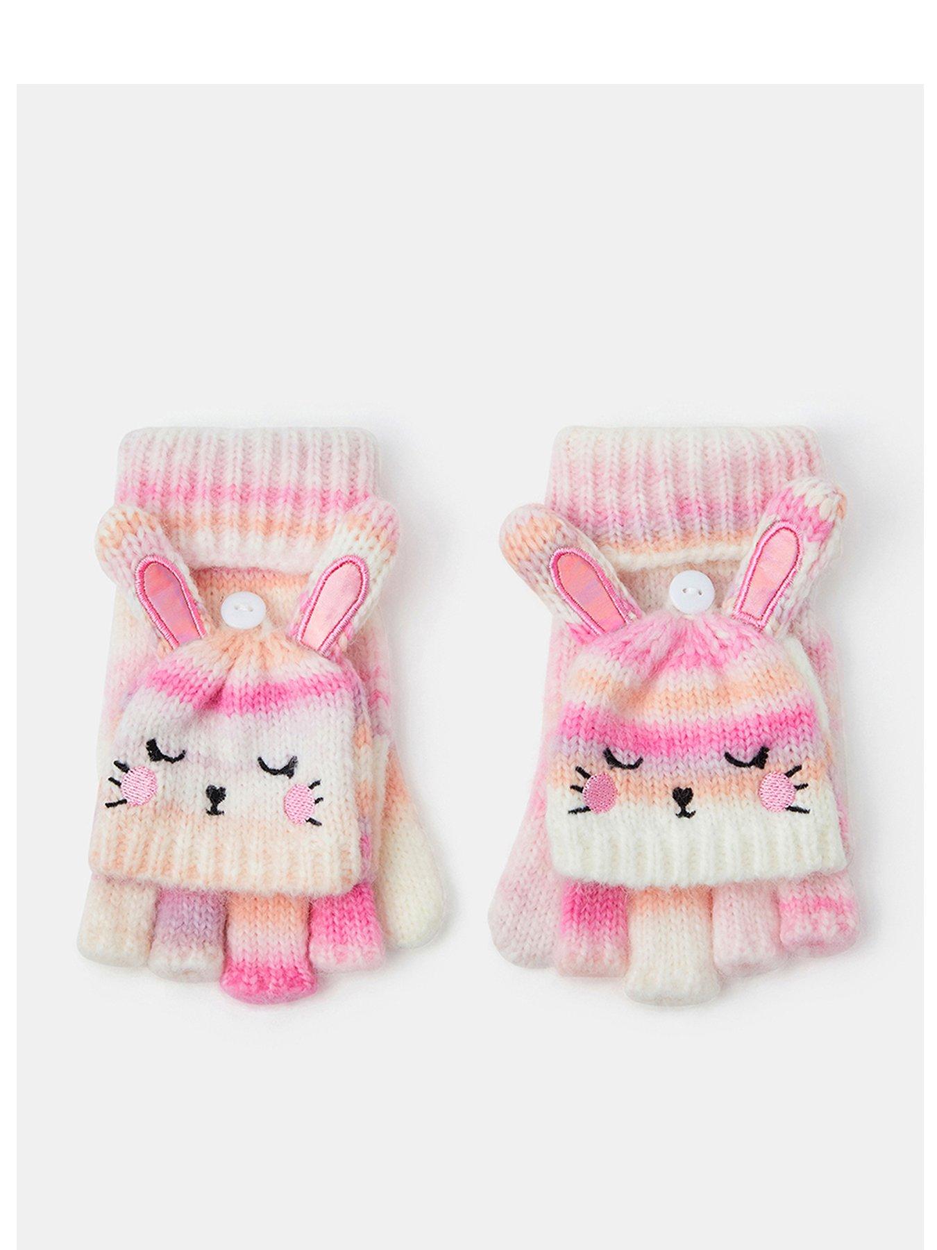 Image 1 of 4 of Accessorize Girls Bunny Knitted Gloves - Multi