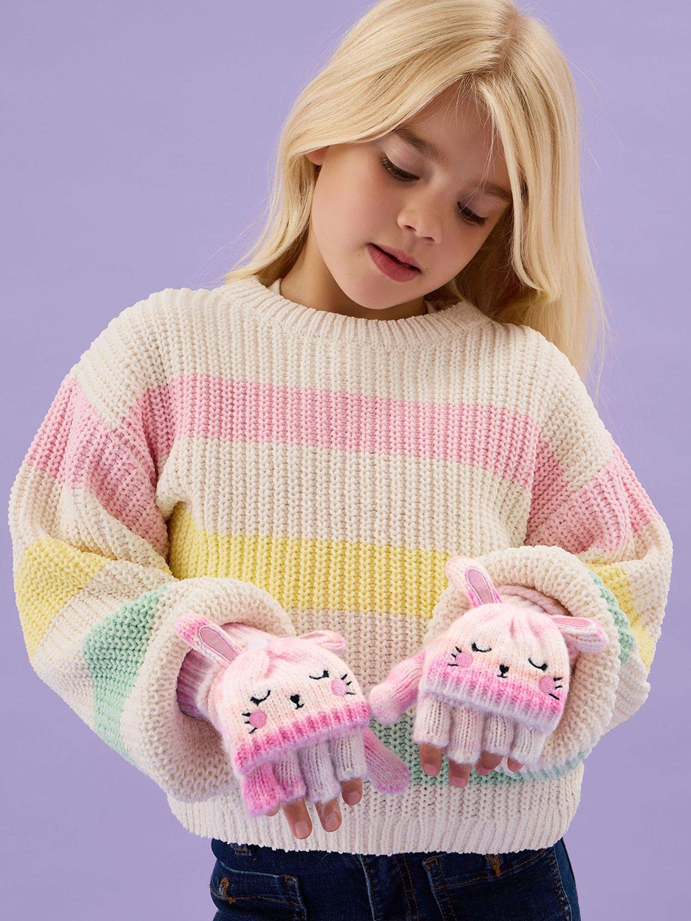 Image 2 of 4 of Accessorize Girls Bunny Knitted Gloves - Multi