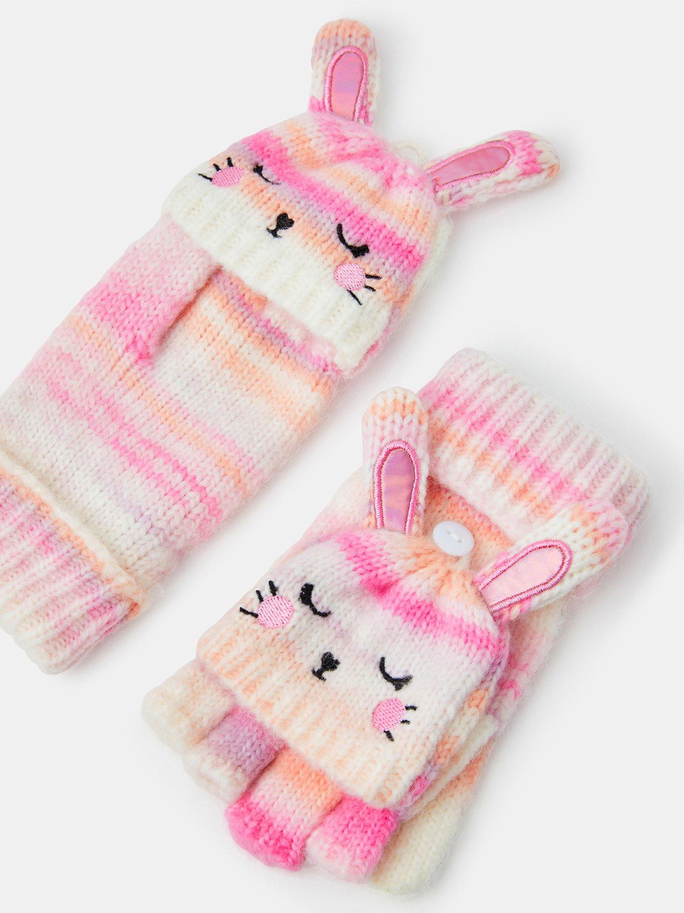 Image 4 of 4 of Accessorize Girls Bunny Knitted Gloves - Multi