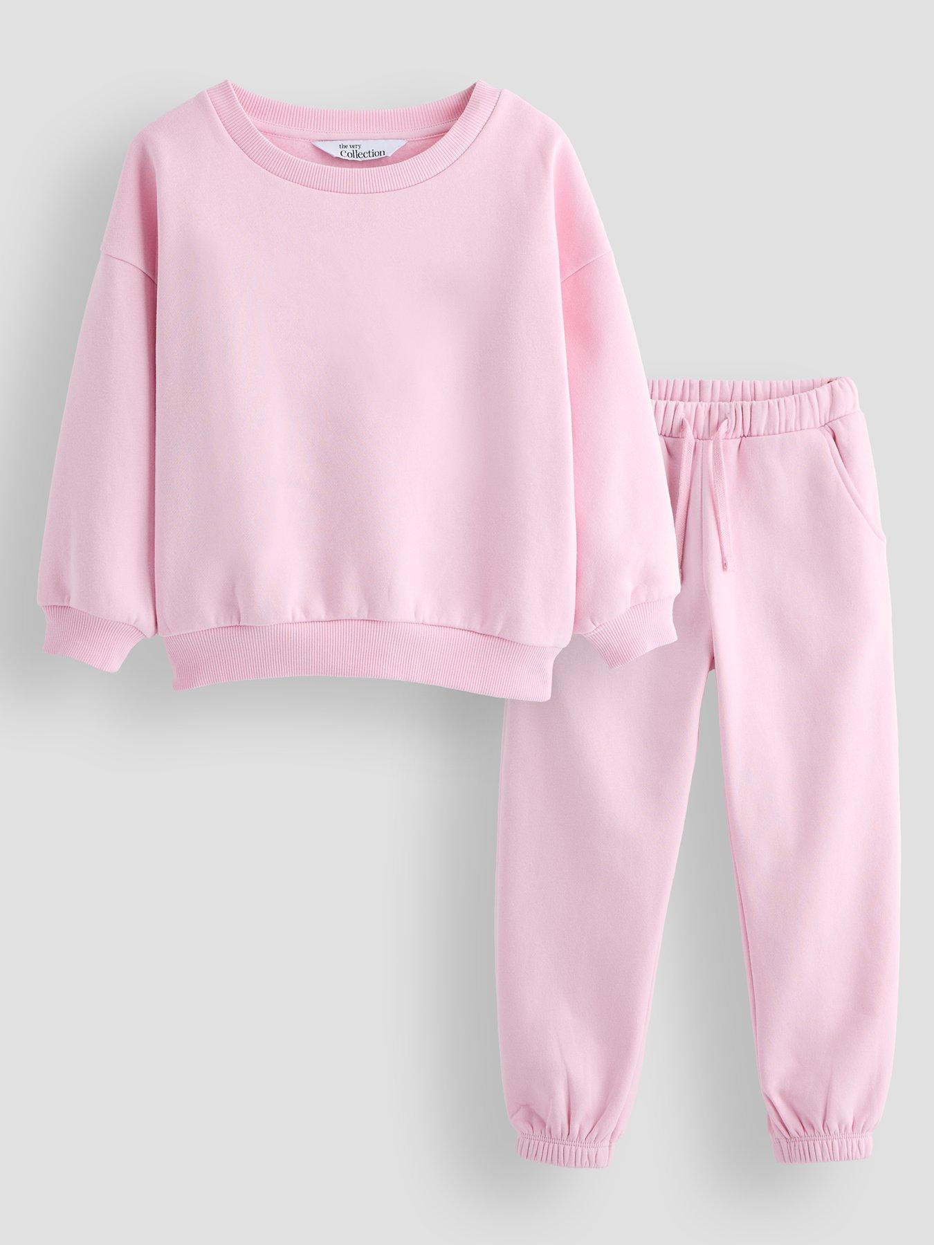 the-very-collection-girls-co-ord-set-with-long-sleeve-sweatshirt-and-joggers-pink