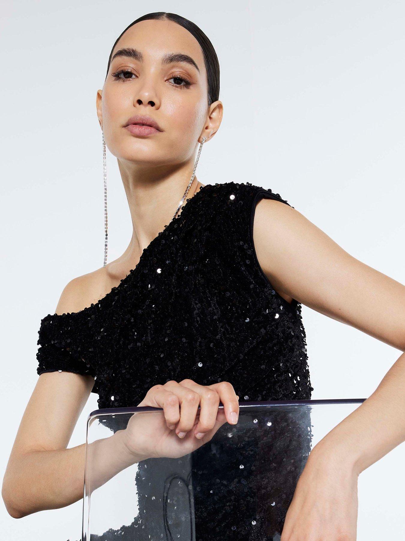 river-island-short-velvet-sequin-drape-top-black