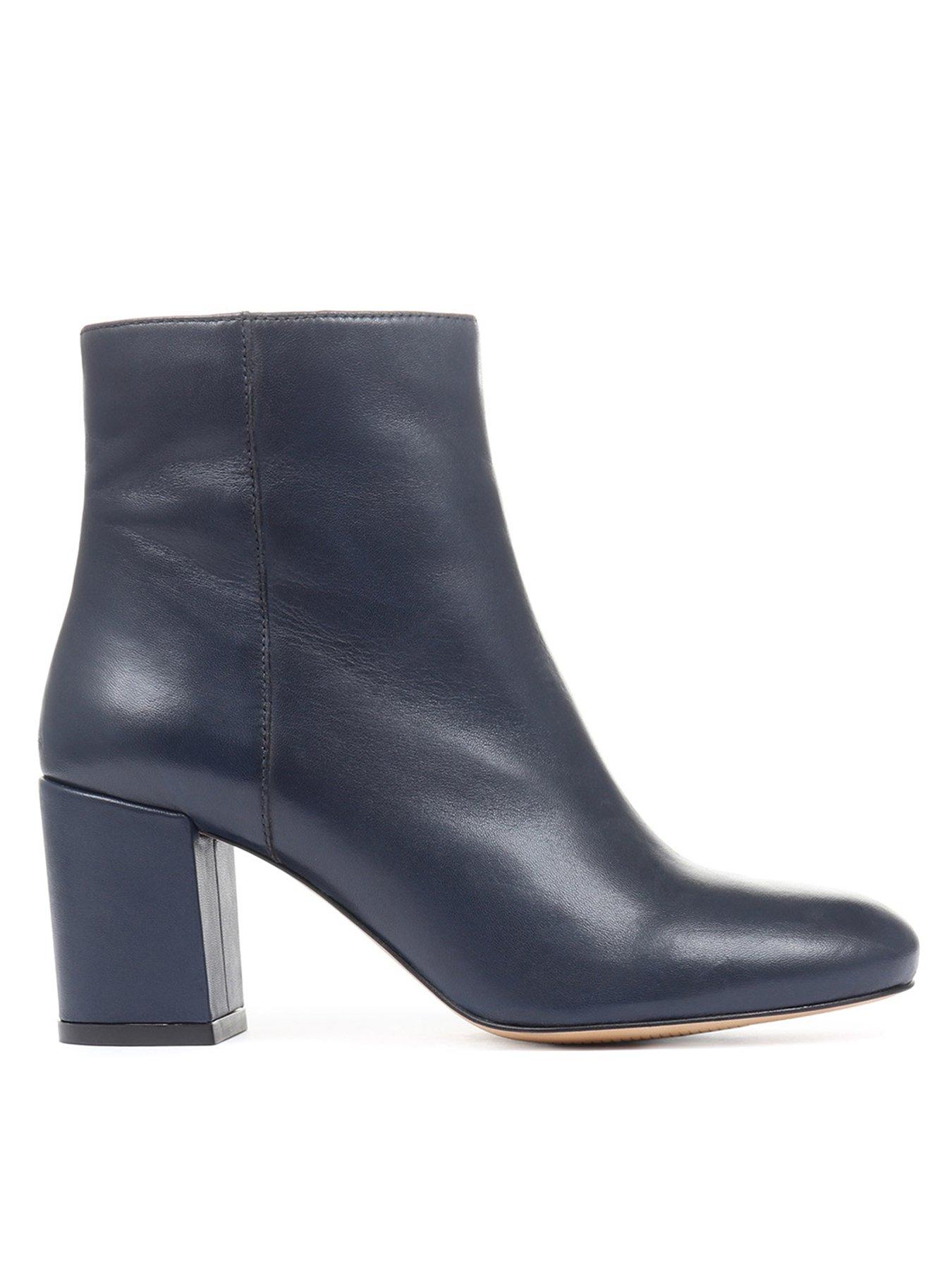Image 1 of 5 of Jones Bootmaker Neptune Heeled Ankle Boot - Navy