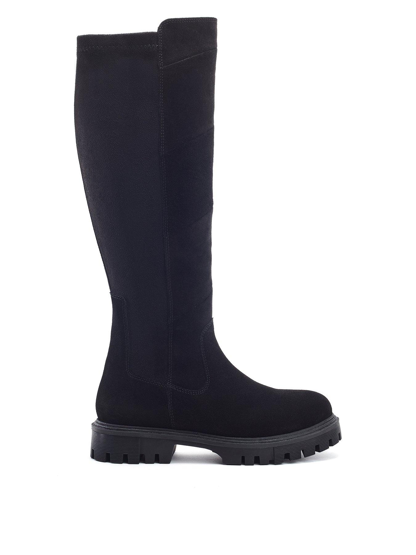 Moda In Pelle Pakarra Suede Knee Boot - Black