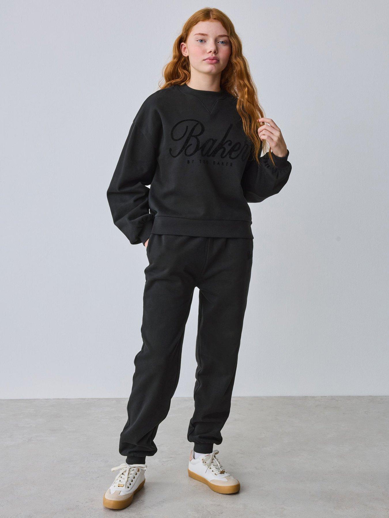 ted-baker-older-girls-logo-sweat-set-black