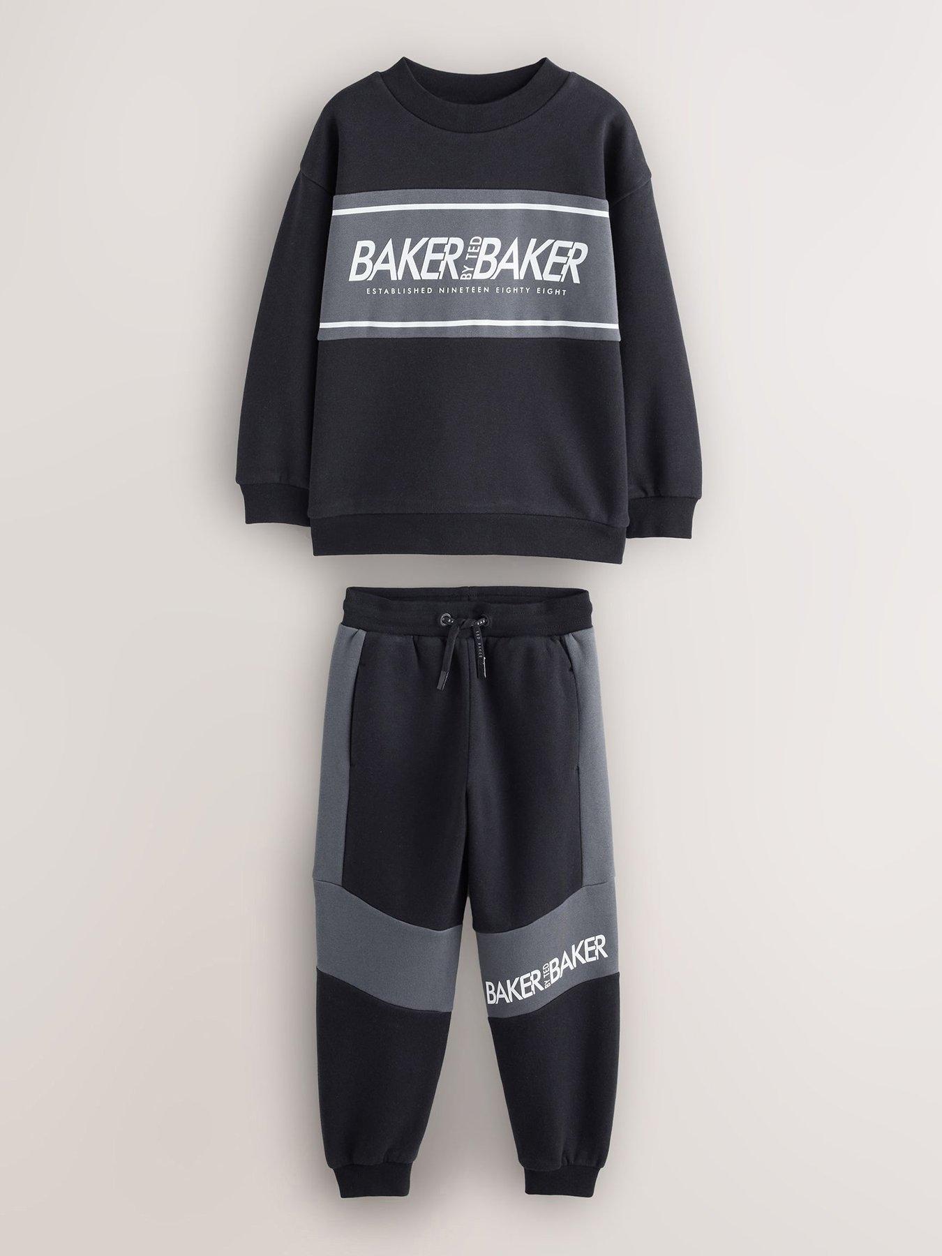 ted-baker-older-boys-panel-sweat-set-blackfront