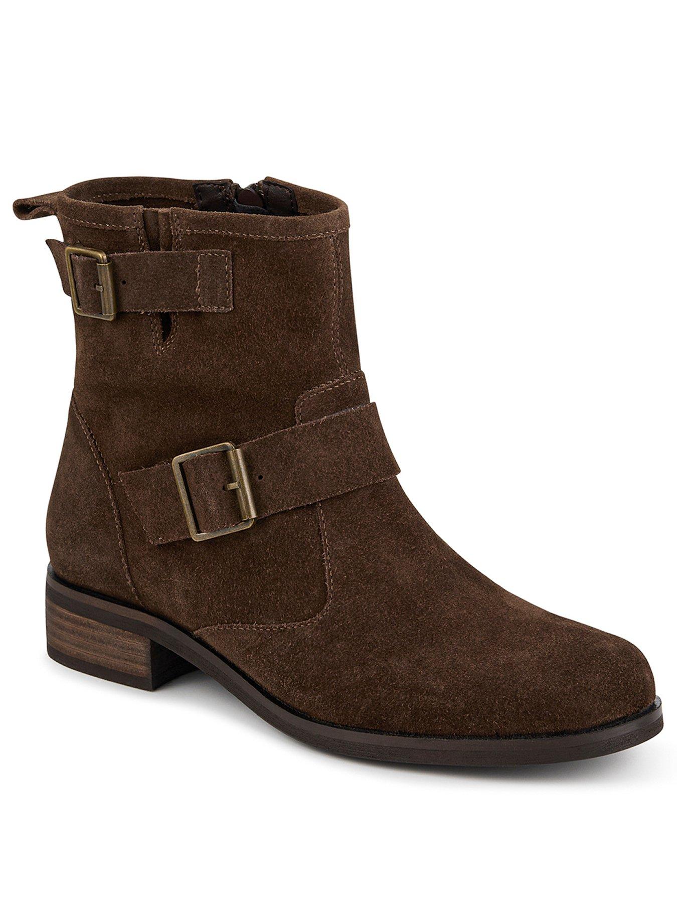jones-bootmaker-maribel-suede-buckle-ankle-boot-chocolatestillFront