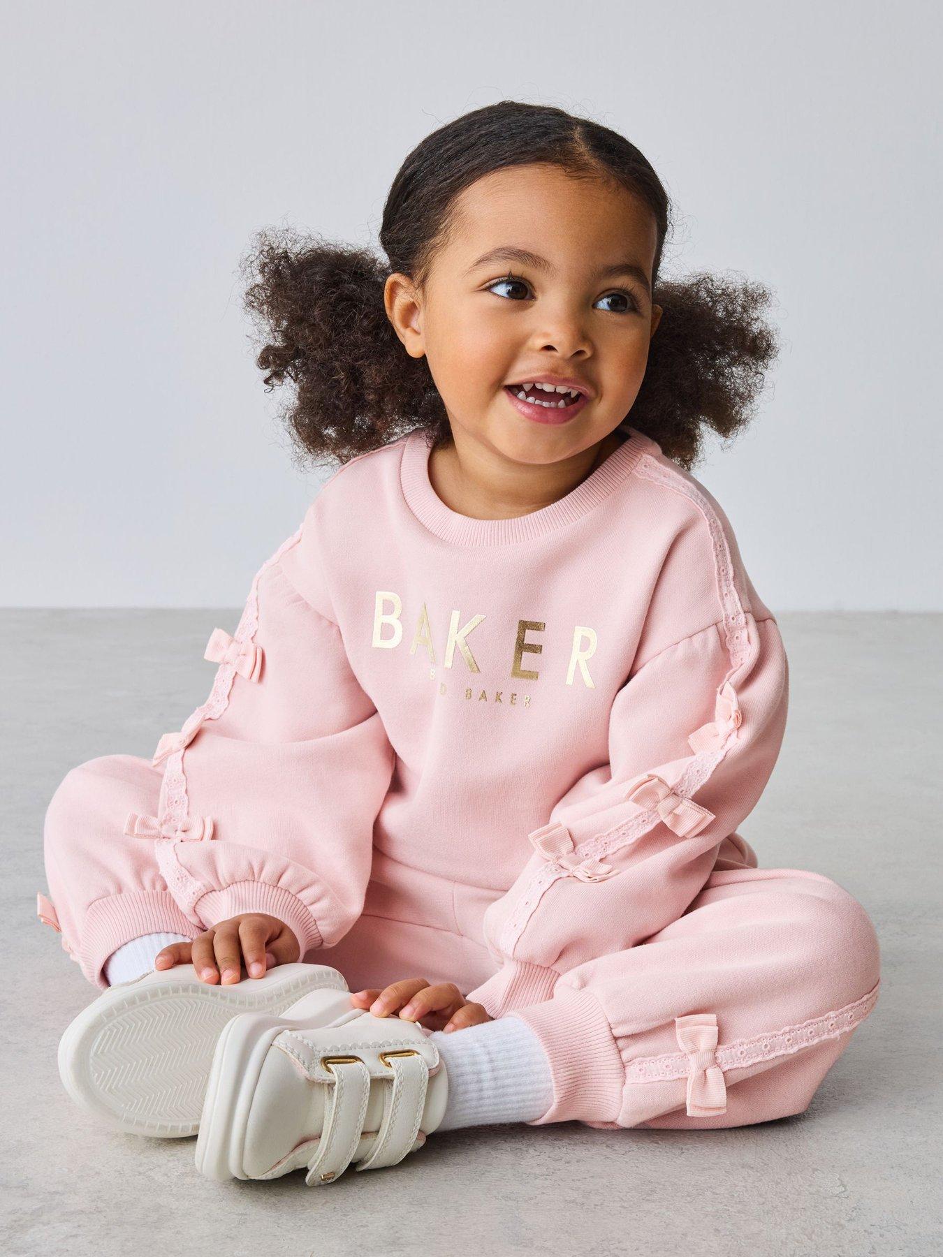 Image 3 of 6 of Ted Baker Younger Girls Bow Sweat Set - Pink