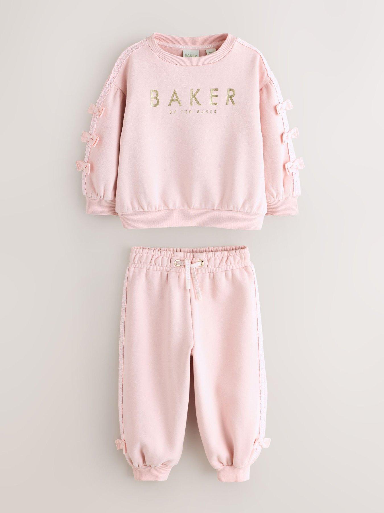 Image 5 of 6 of Ted Baker Younger Girls Bow Sweat Set - Pink