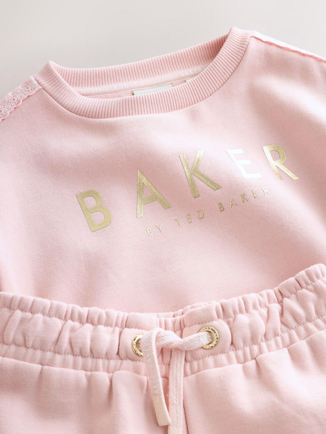 Image 6 of 6 of Ted Baker Younger Girls Bow Sweat Set - Pink