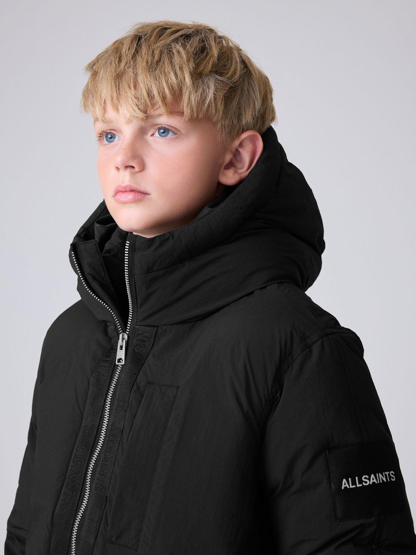 Image 1 of 7 of smALLSAINTS Older Boys Tierra Longline Coat - Black