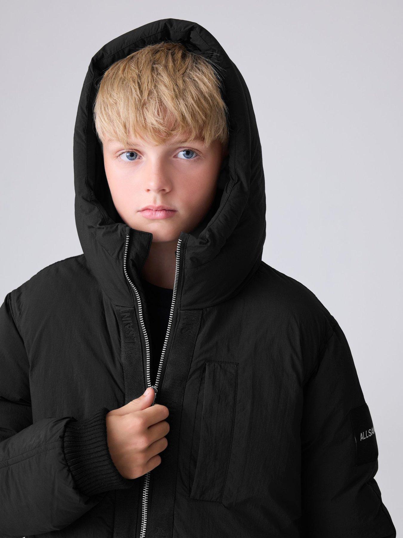 Image 7 of 7 of smALLSAINTS Older Boys Tierra Longline Coat - Black