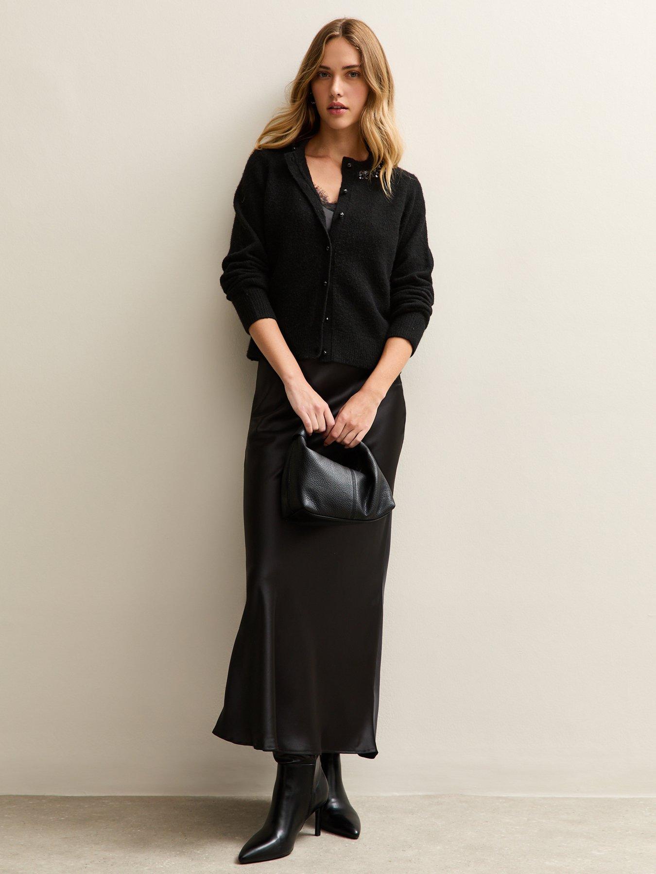 new-look-black-sequin-neck-trim-cardiganback