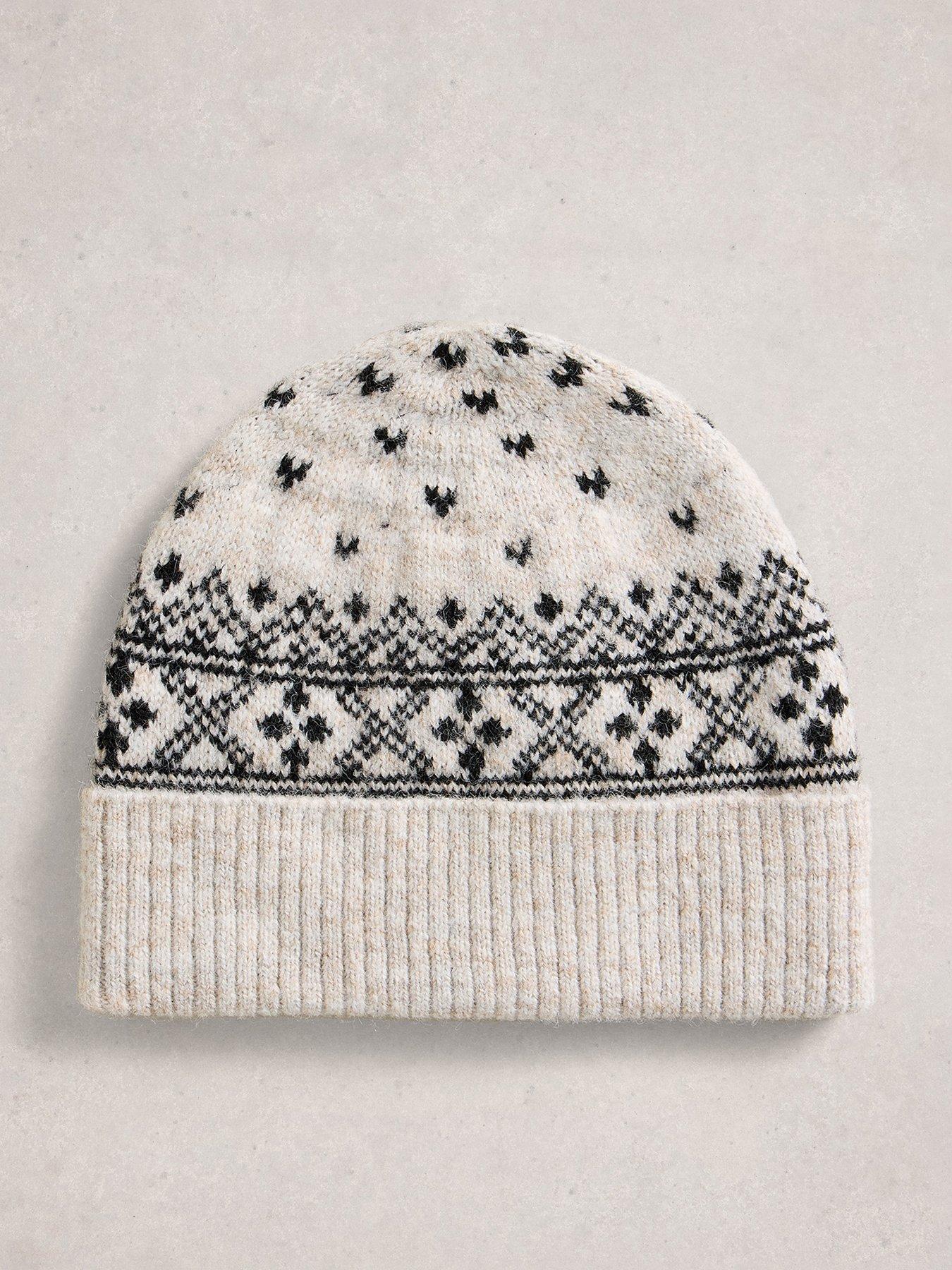 Image 1 of 2 of White Stuff Fairisle Heart Beanie - Multi