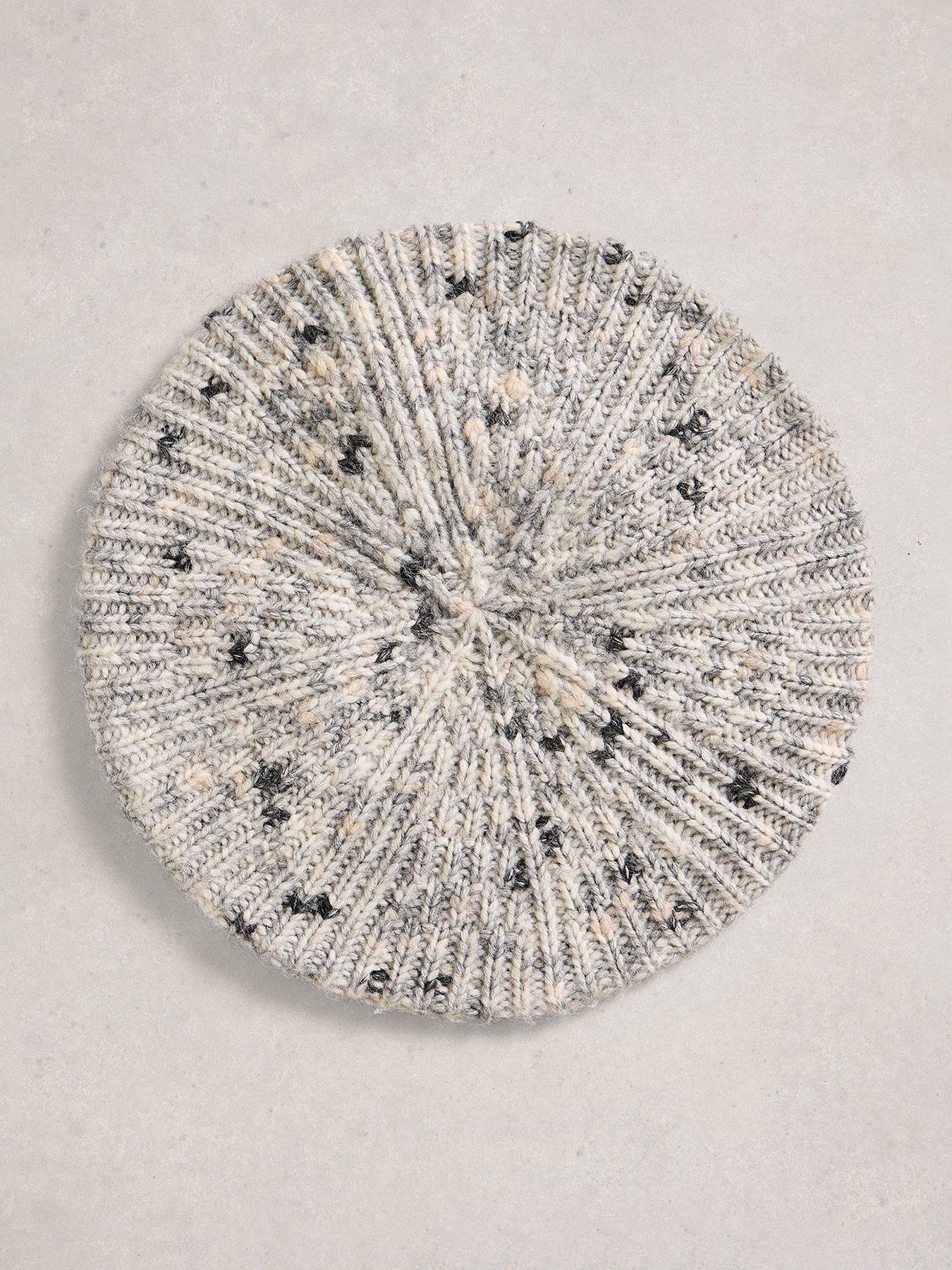 White Stuff Spacedye Knitted Beret - Grey