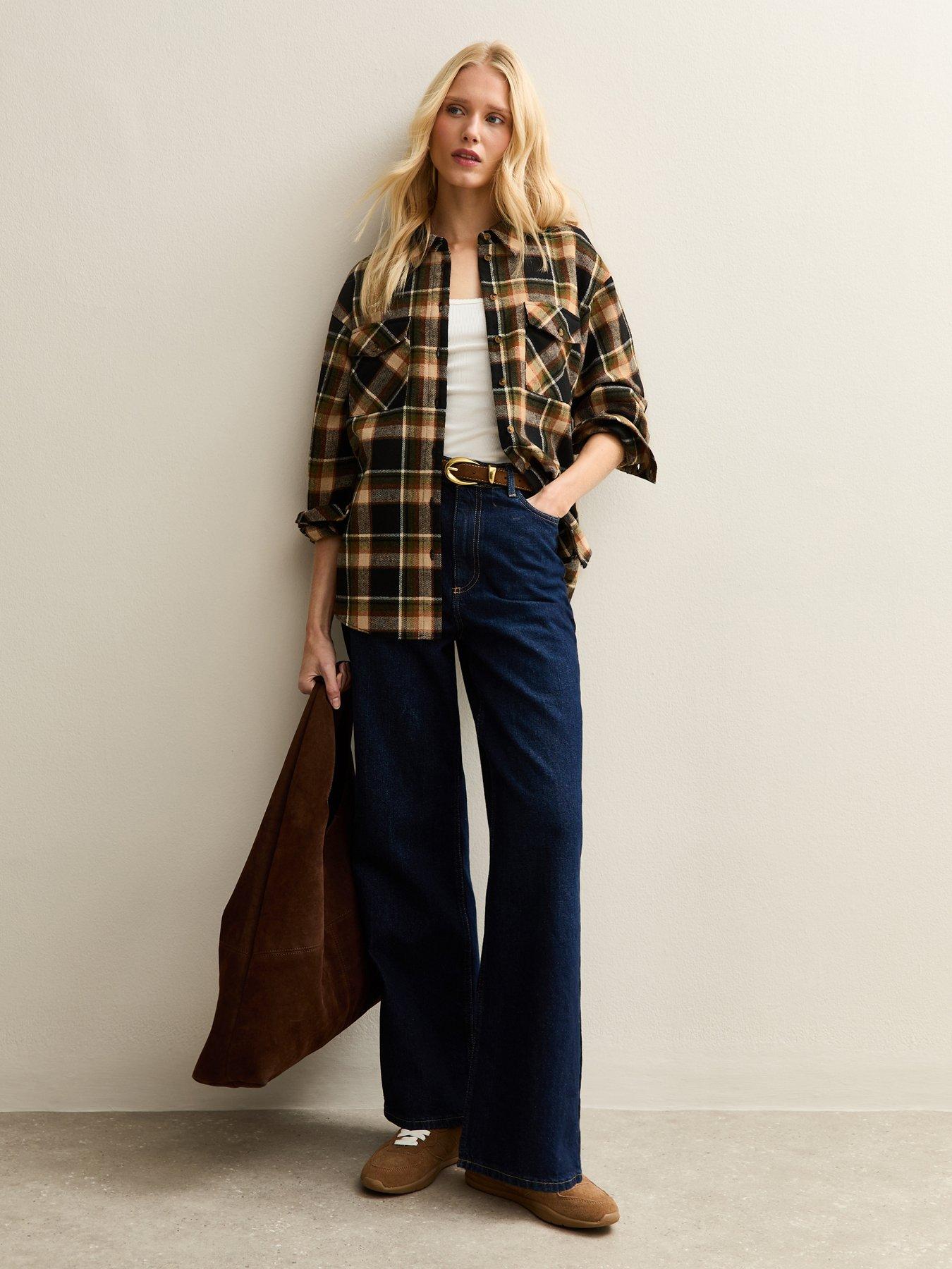 Image 3 of 5 of New Look Brown Checked Brushed Shirt