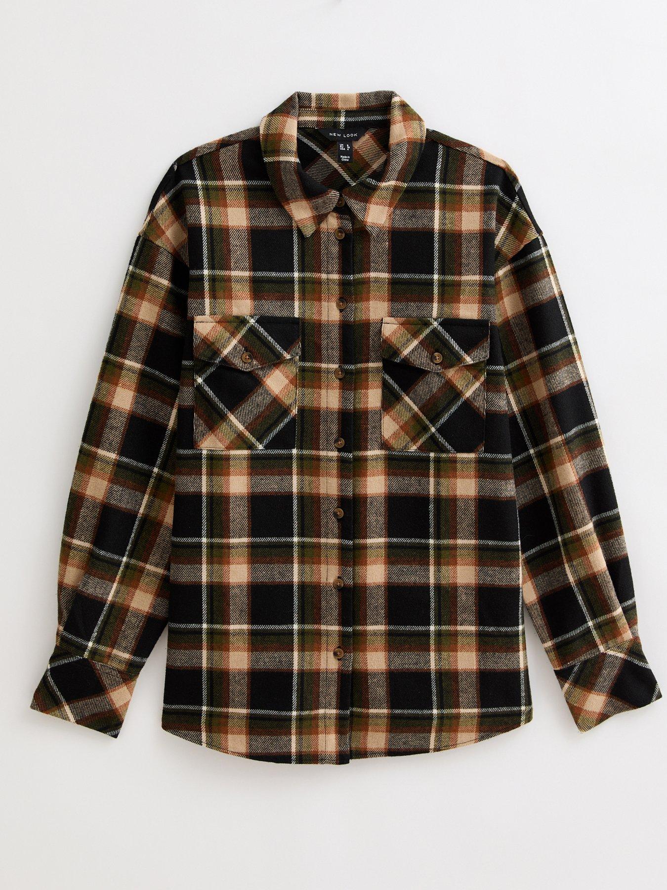Image 5 of 5 of New Look Brown Checked Brushed Shirt