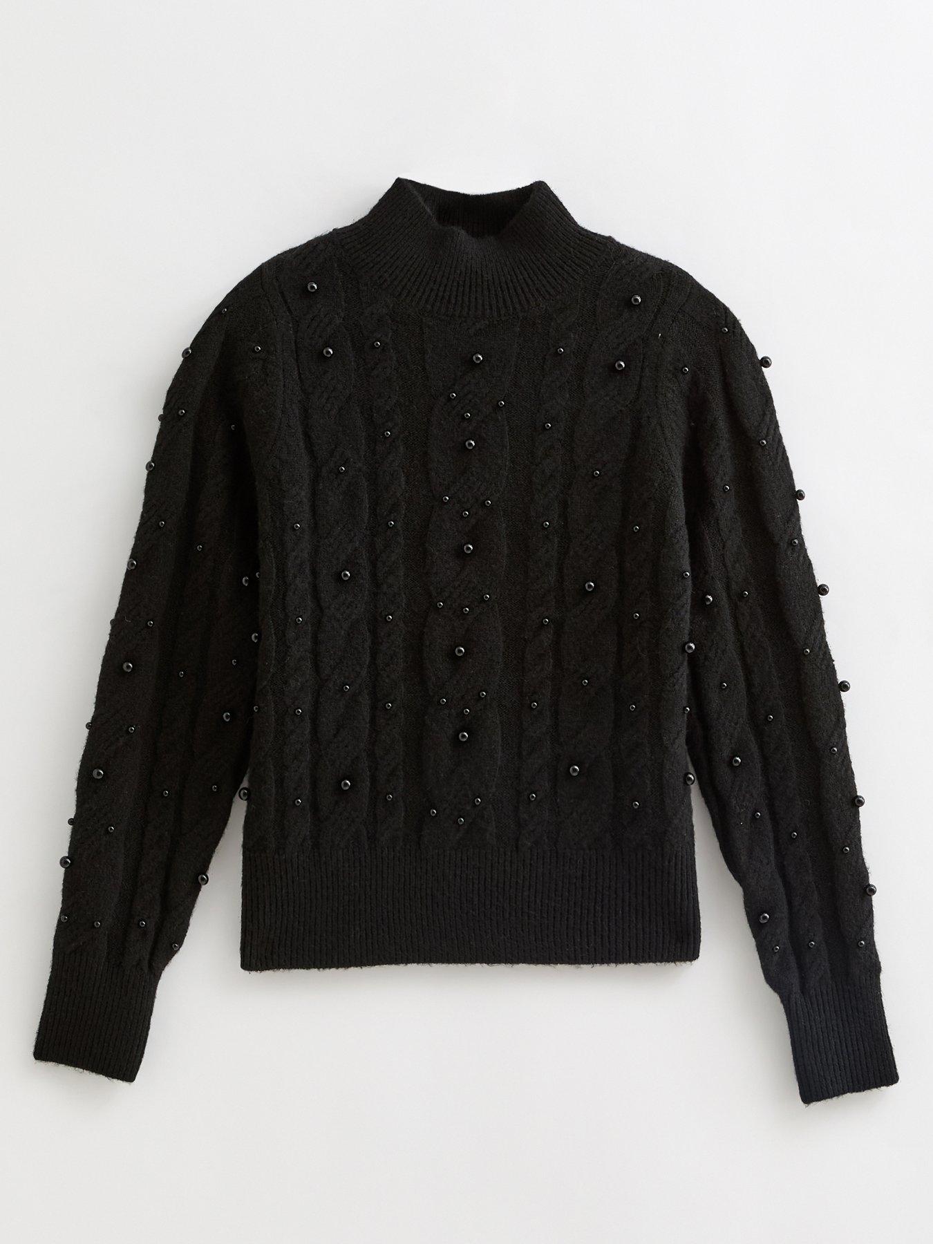 new-look-black-cable-knit-bead-embellished-jumperdetail