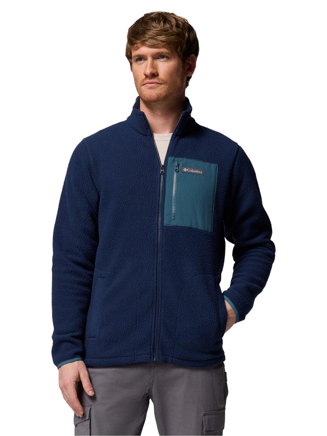Columbia Mens Jasper Ridge Pebbled Full Zip Fleece - Navy