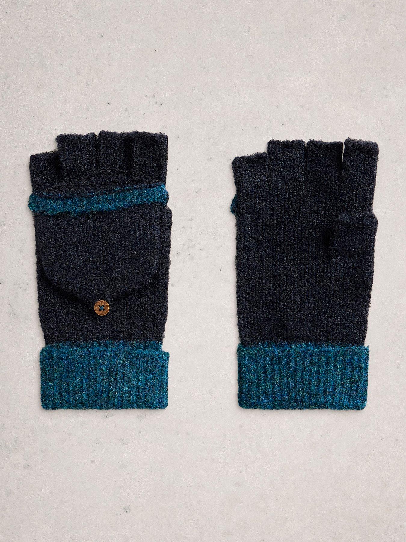Image 2 of 3 of White Stuff Emma Knitted Flip Mitten - Blue