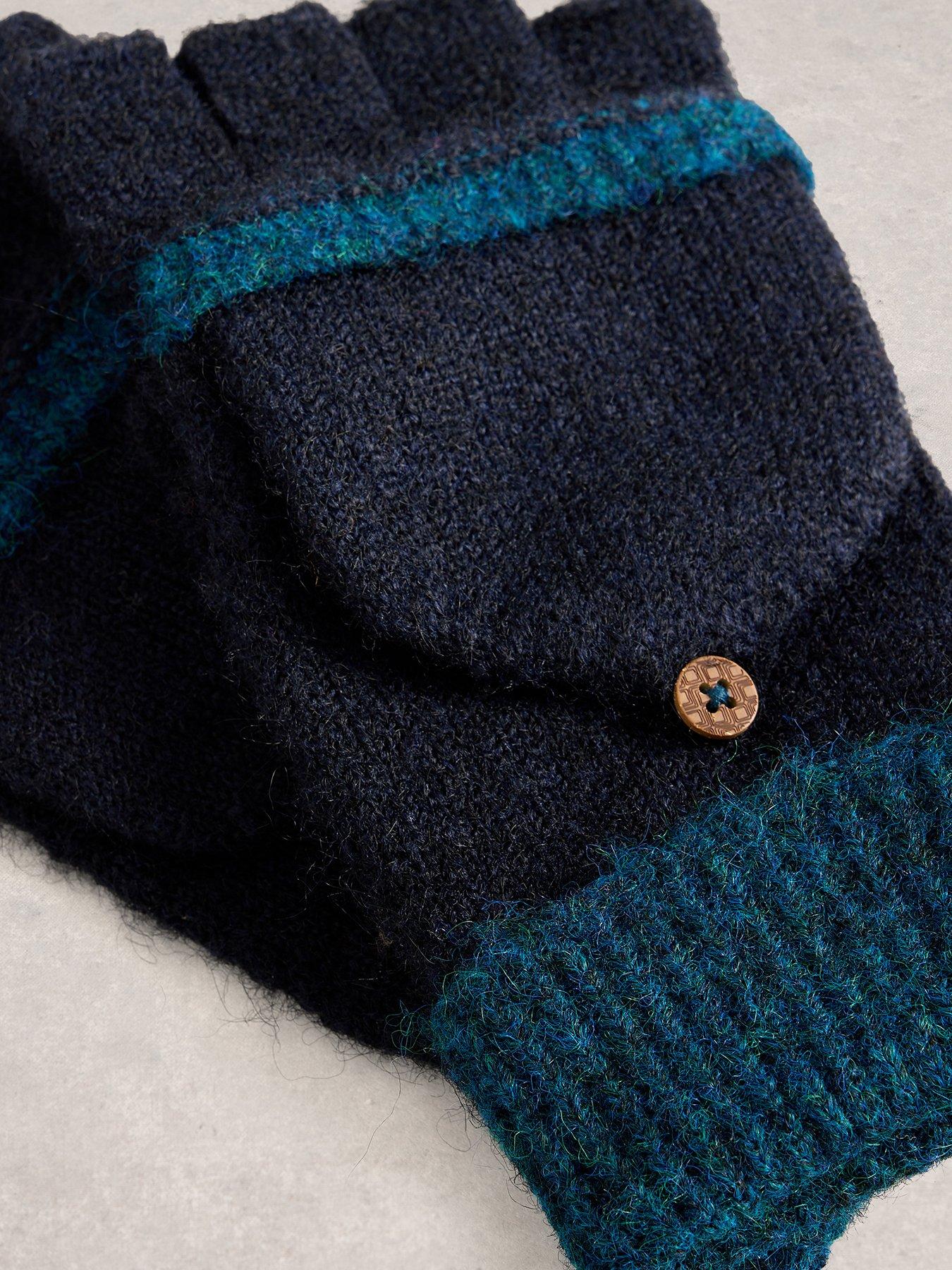 Image 3 of 3 of White Stuff Emma Knitted Flip Mitten - Blue