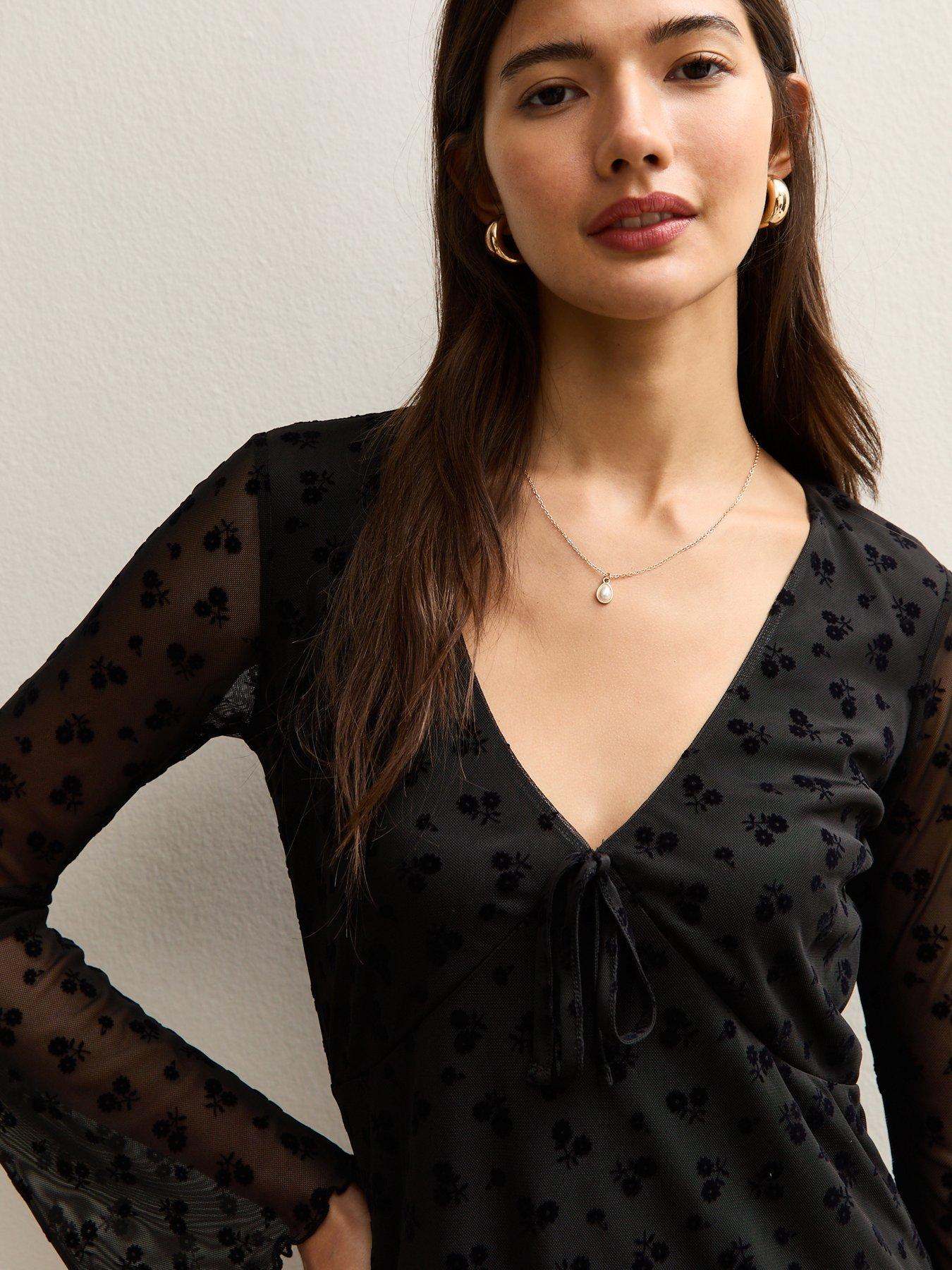 mesh flare sleeve mini dress Women's The Way It Goes Lace Mesh Flare Sleeve Mini Dress in Rust main image 1