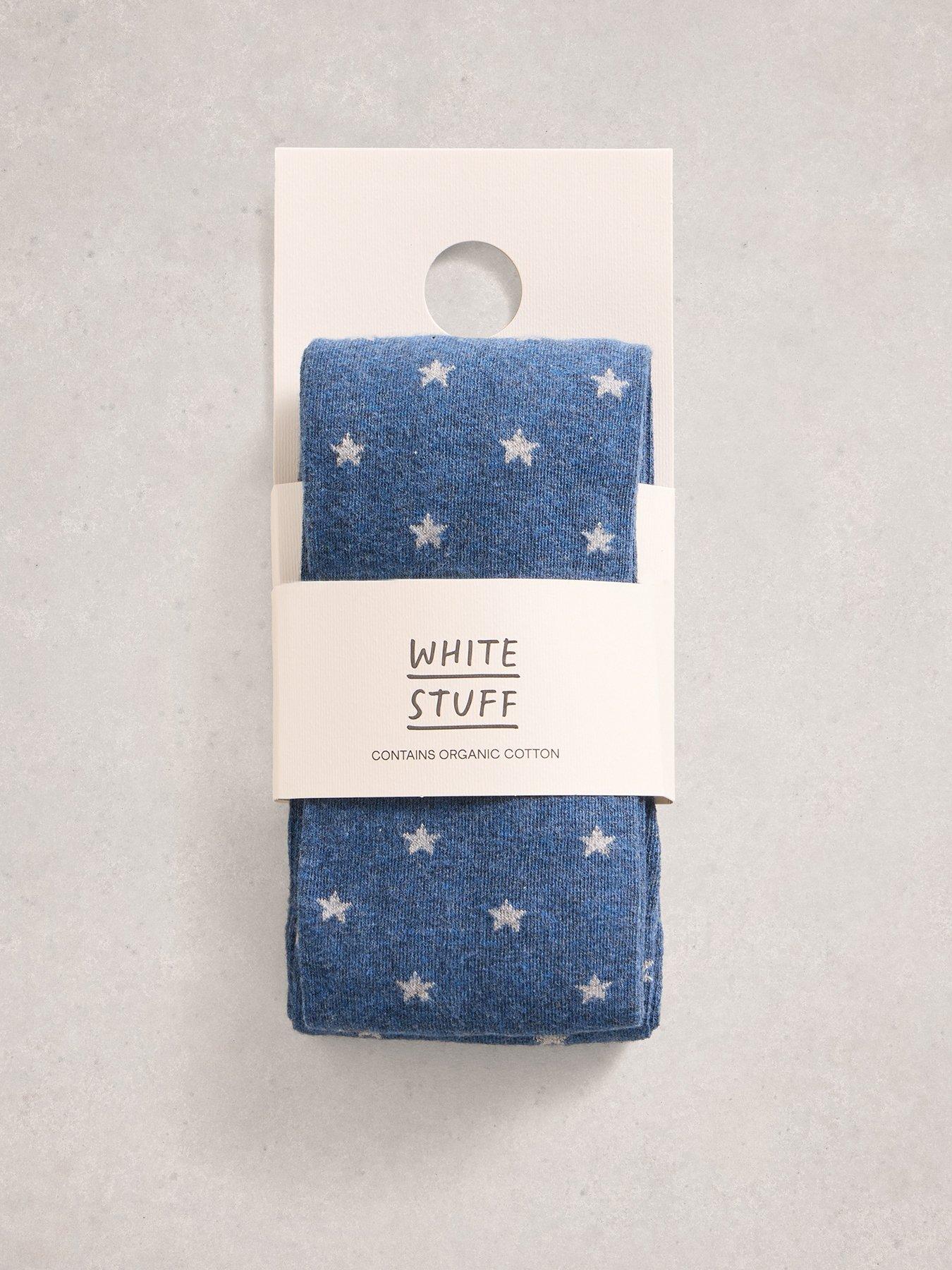 Image 2 of 2 of White Stuff Star Cotton Tights - Blue